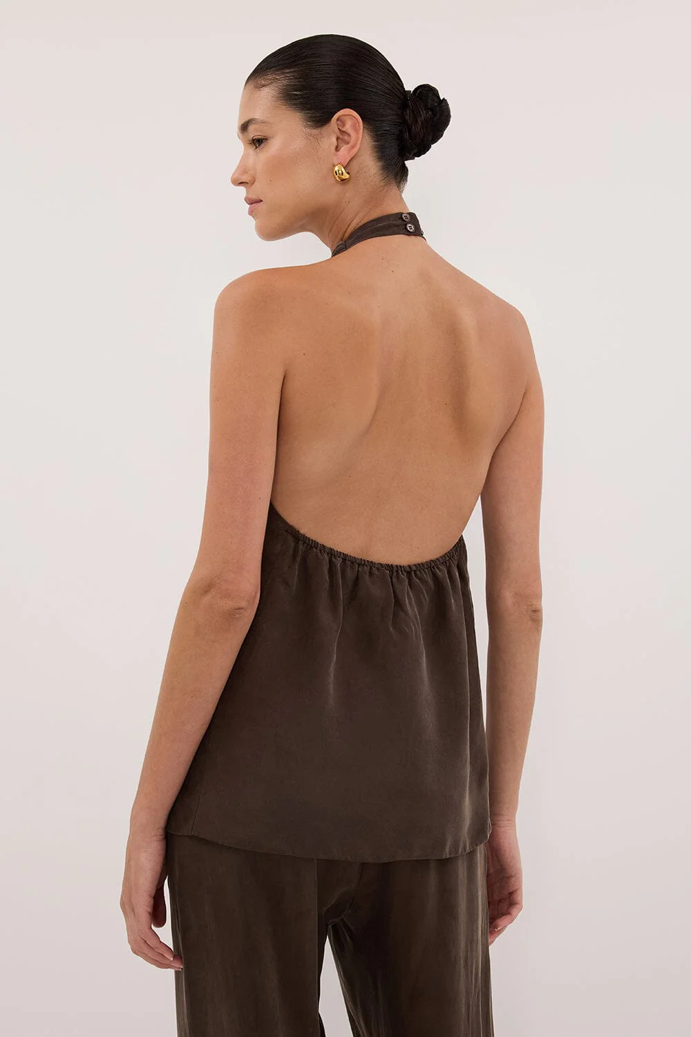 ADDIE BITTER CHOC CUPRO TOP - Image 2