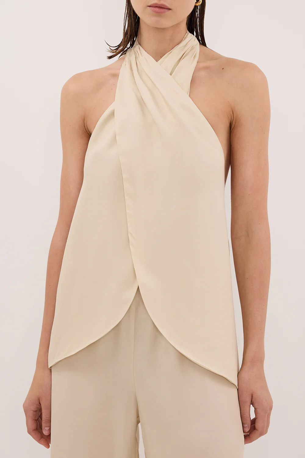 ADDIE STRAW CUPRO HALTER TOP - Image 5