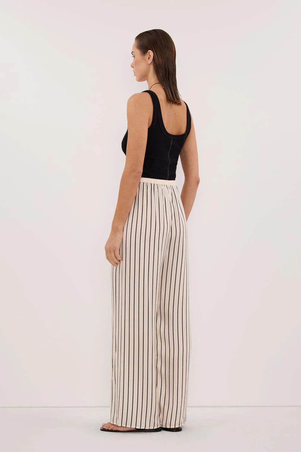 ADRIENNE CREAM STRIPE SILK PANT - Image 7