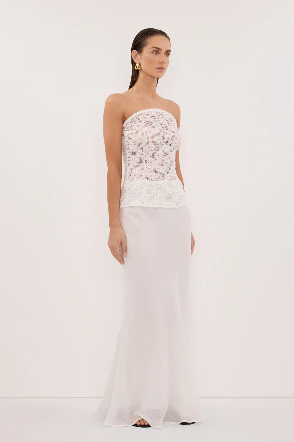 AGNES WHITE CROCHET BANDEAU TOP - Image 4