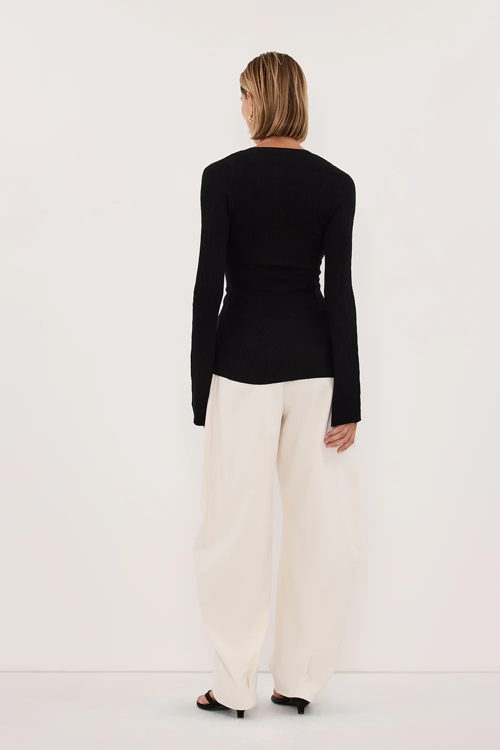 ALIAS BLACK LONG SLEEVE KNIT TOP - Image 4