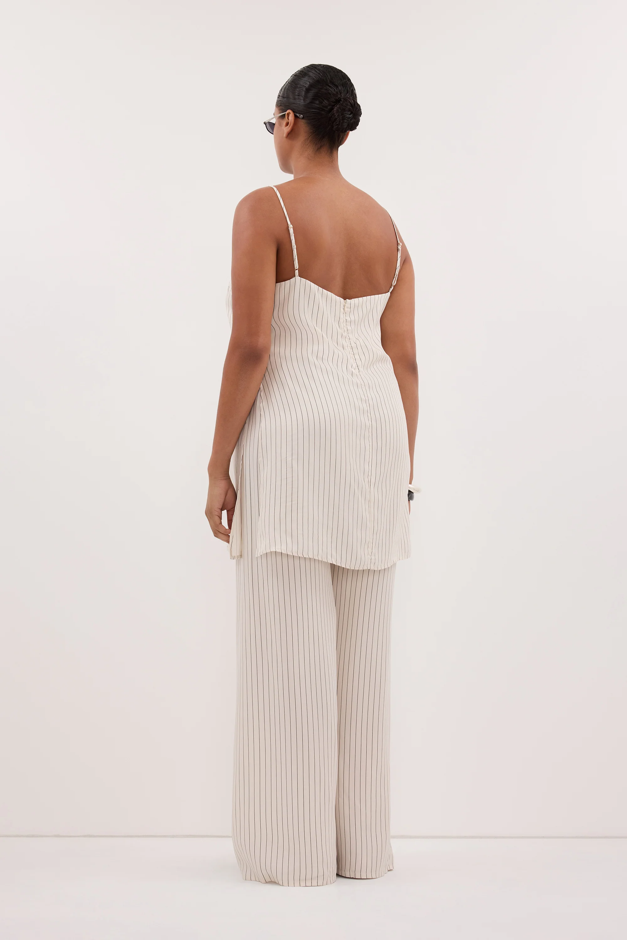 AMARA CREAM STRIPE CUPRO CAMI TOP - Image 7