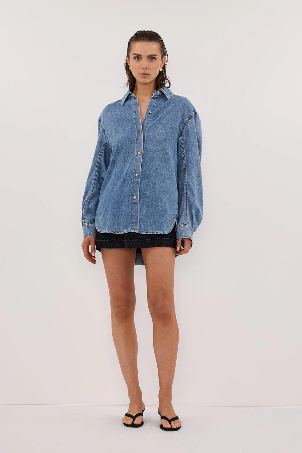 AMARA LIGHT BLUE DENIM SHIRT - Image 5