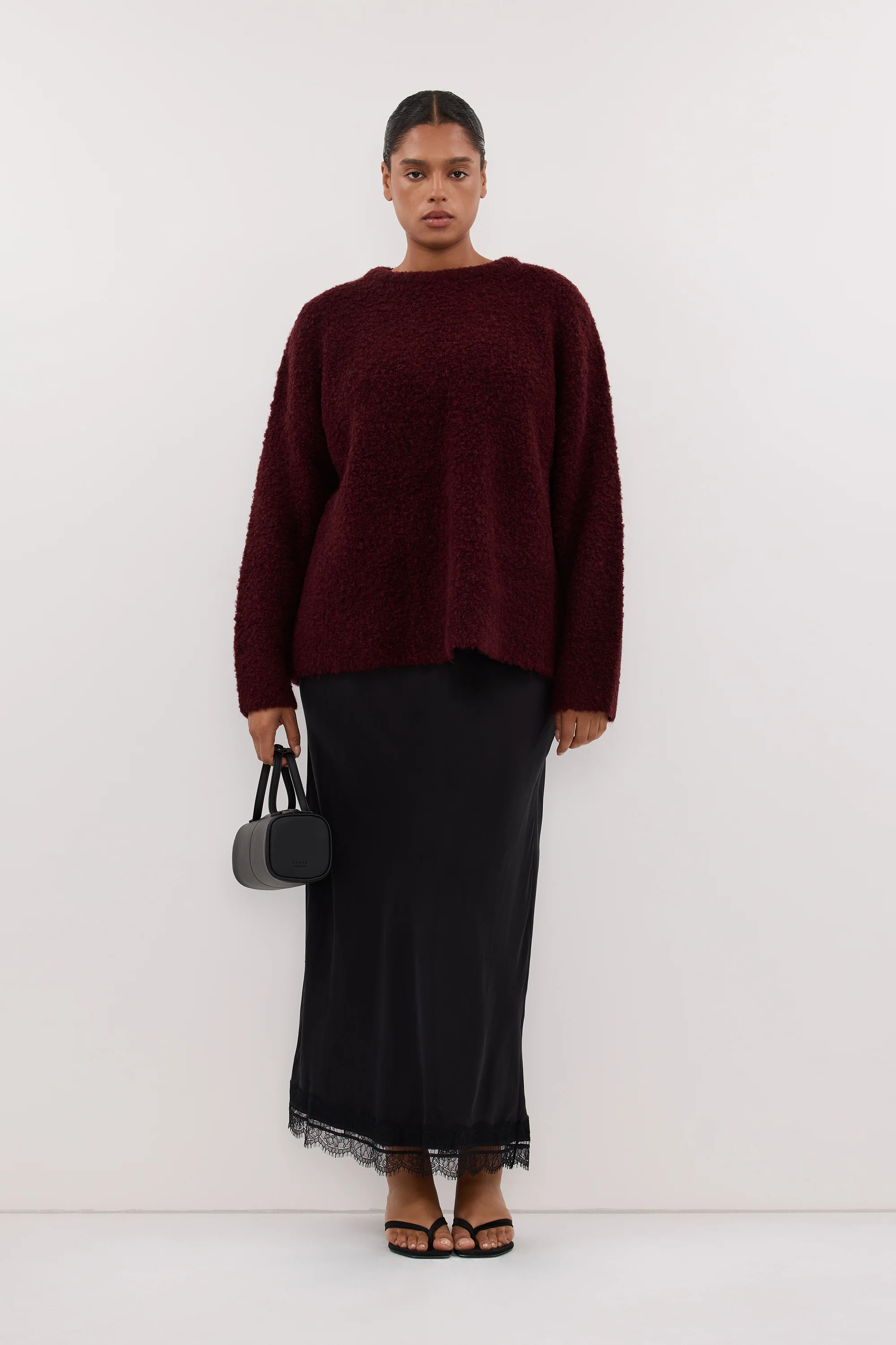 ANDREA BLACK CUPRO MIDI SKIRT - Image 7