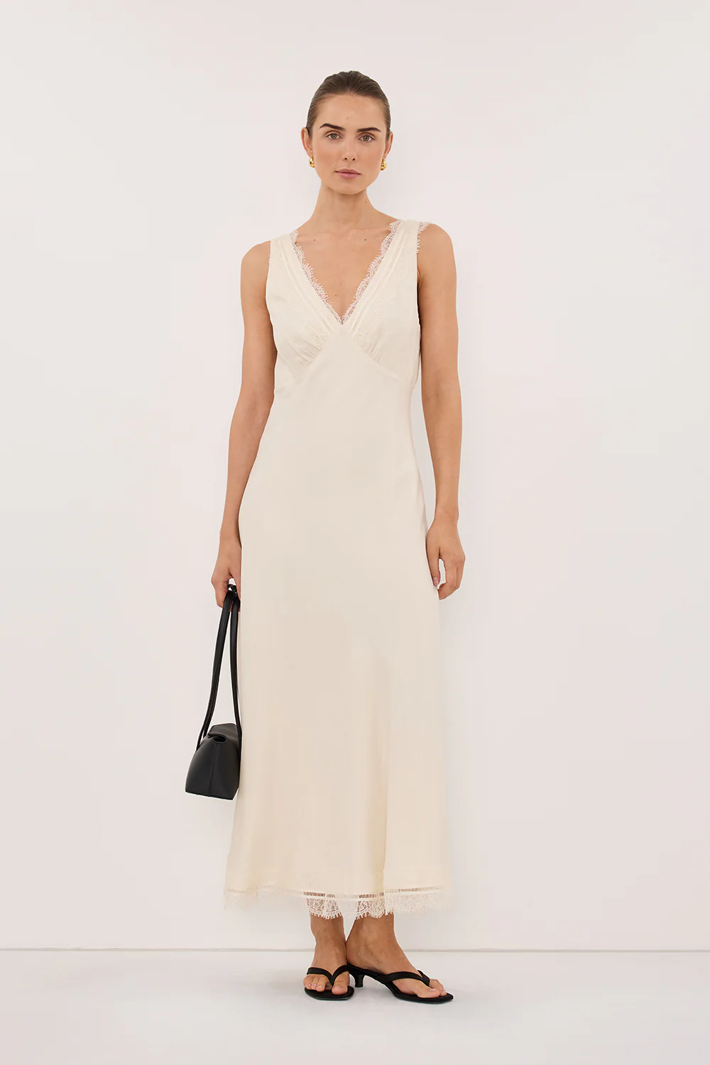 ANDREA SANDSTONE CUPRO MIDI DRESS - Image 3