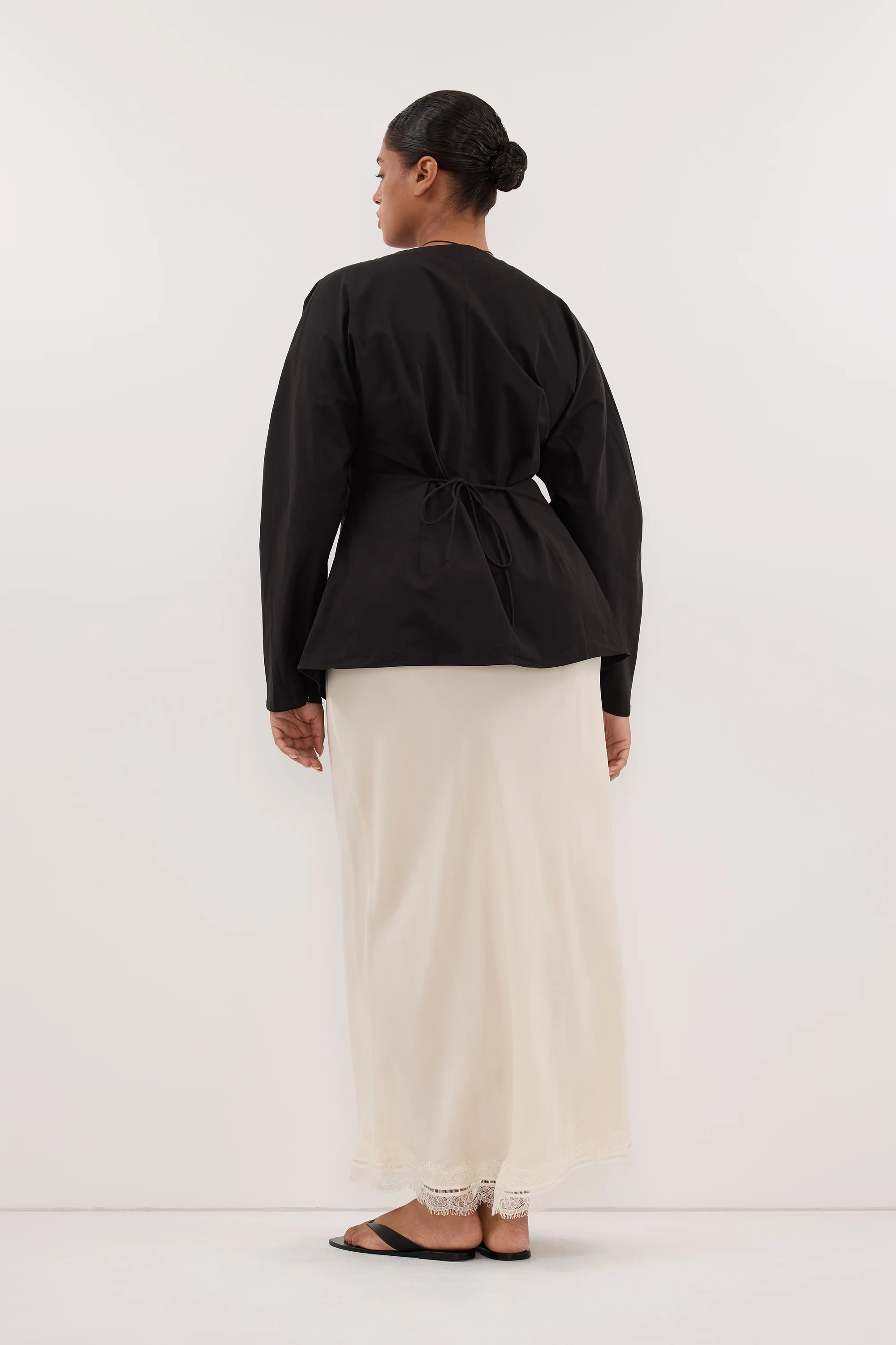 ANDREA SANDSTONE CUPRO LACE MIDI SKIRT - Image 8
