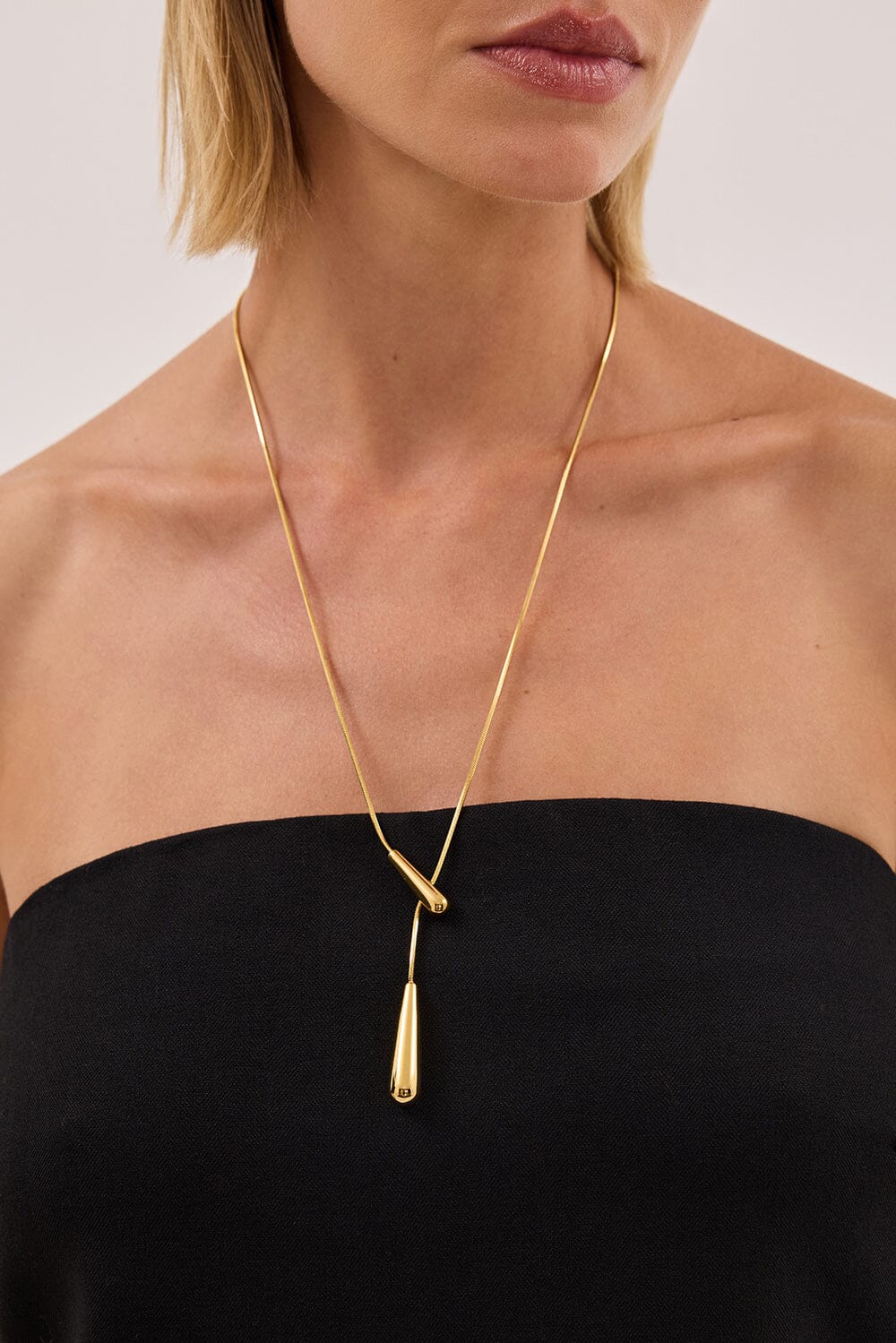 ANNA ROSSI GOLD DROP CHAIN NECKLACE - Image 2