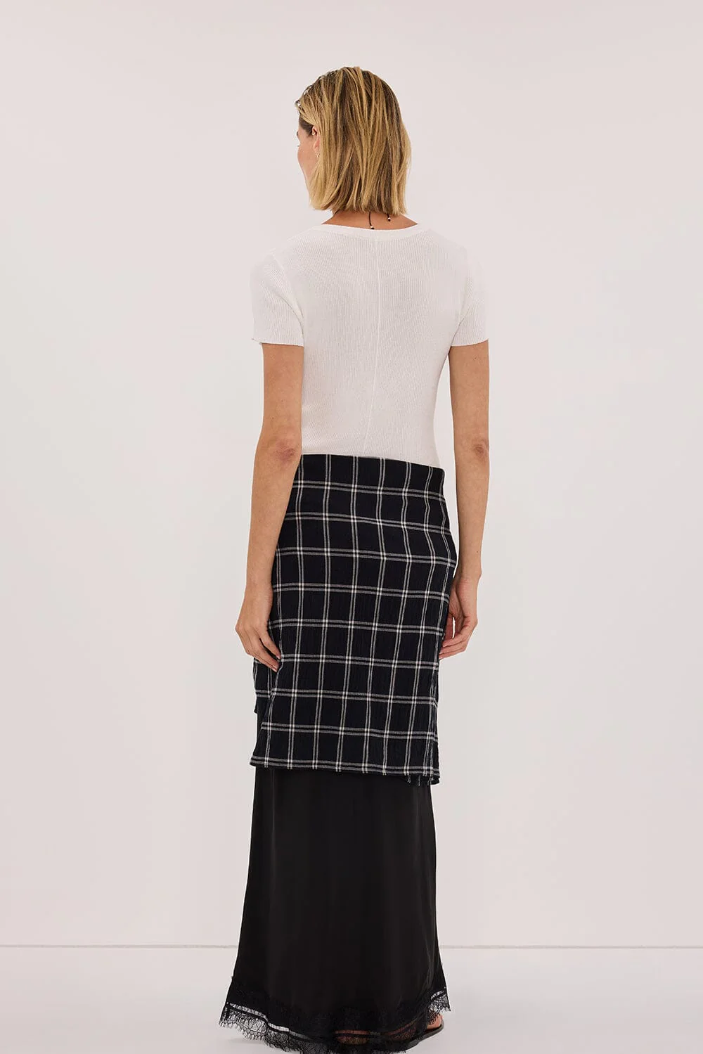 ANNALISE BLACK LONG SLEEVE CHECK SHIRT - Image 8