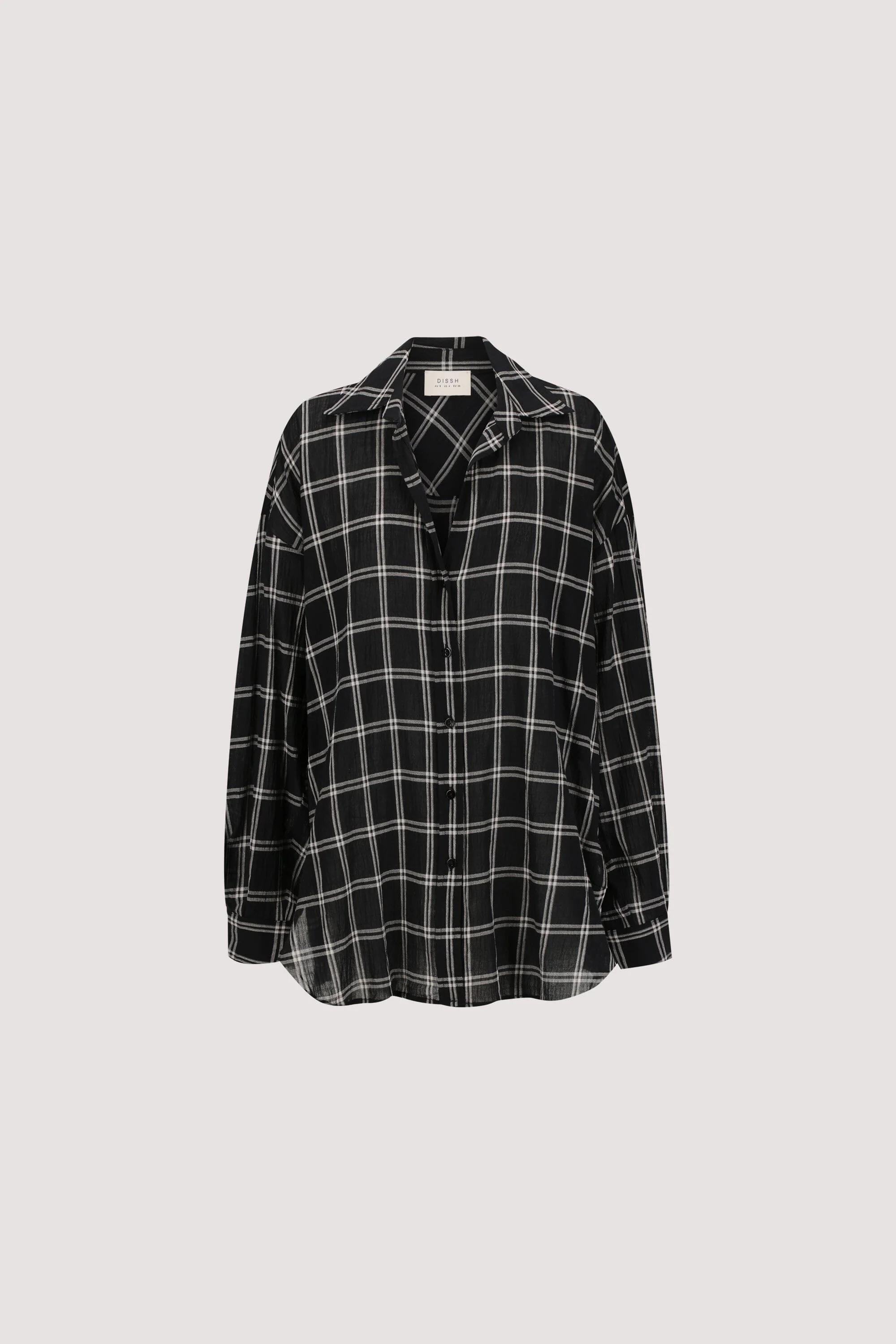 ANNALISE BLACK LONG SLEEVE CHECK SHIRT - Image 9