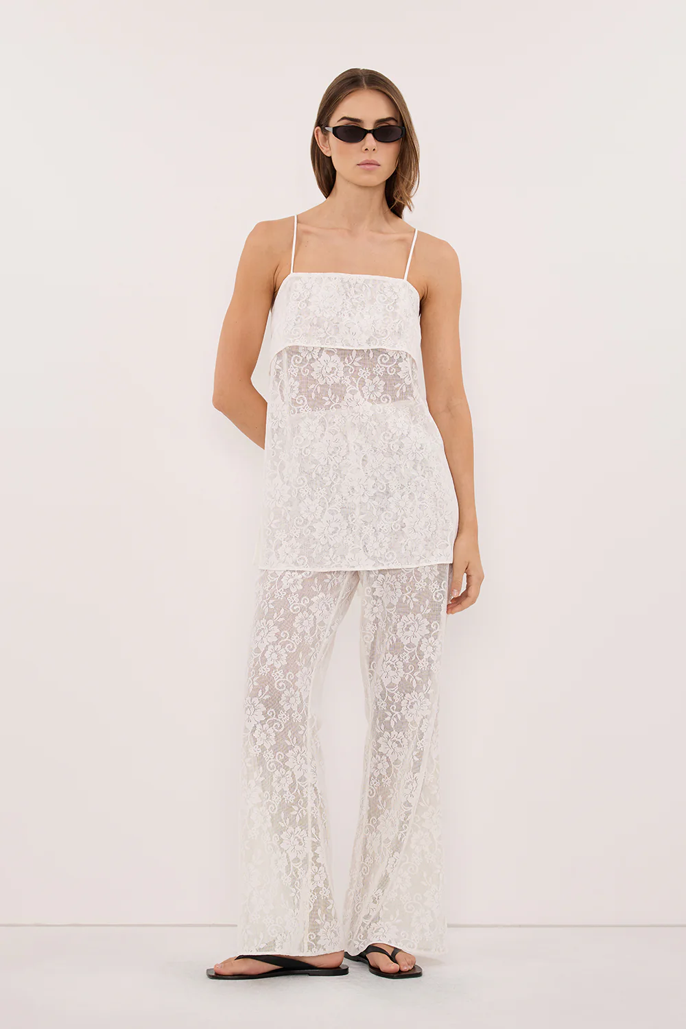 ANYA WHITE LACE WATERFALL TOP - Image 3