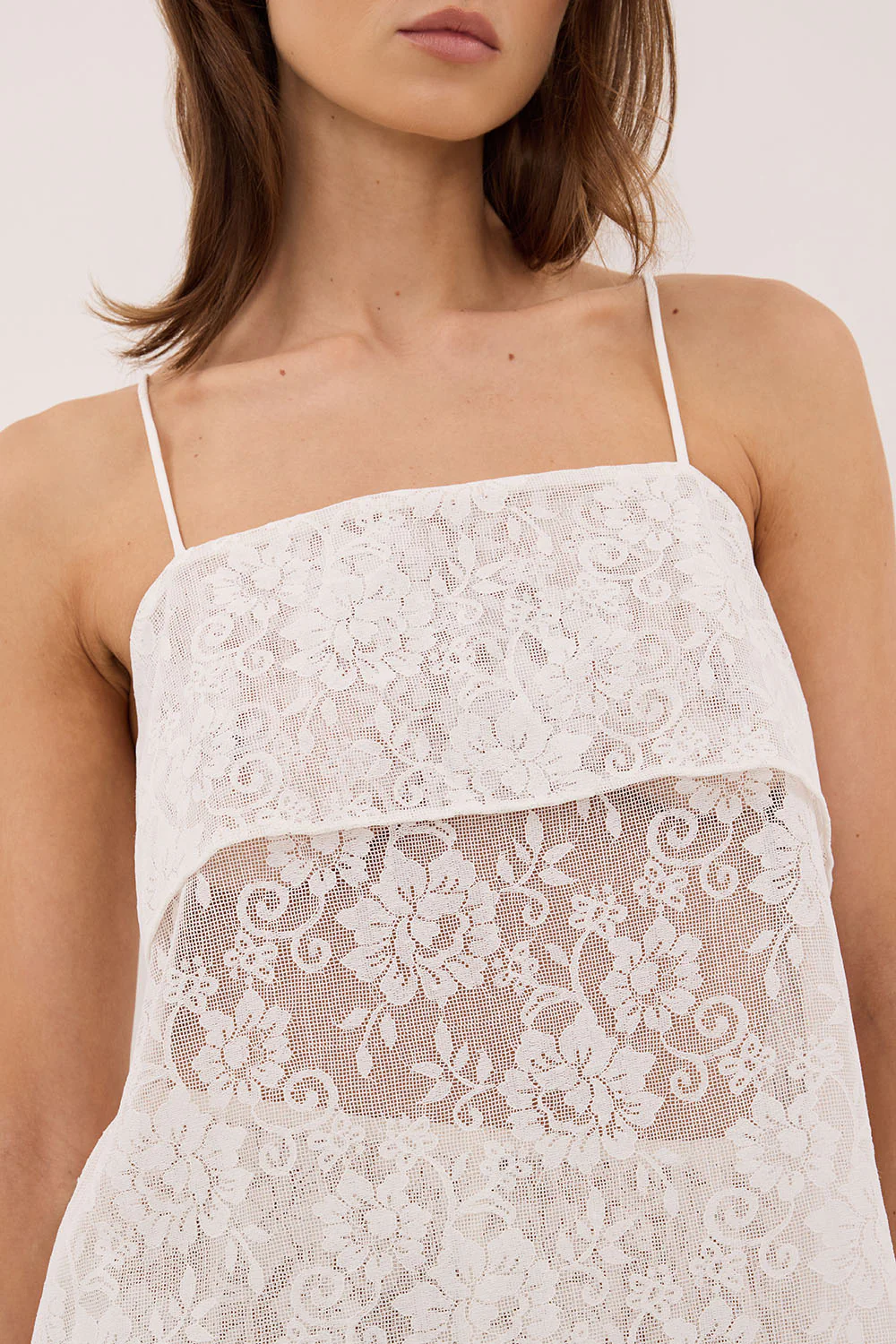 ANYA WHITE LACE WATERFALL TOP - Image 6