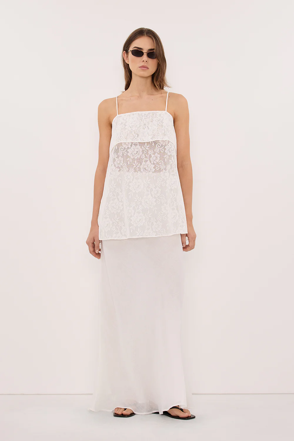 ANYA WHITE LACE WATERFALL TOP - Image 7