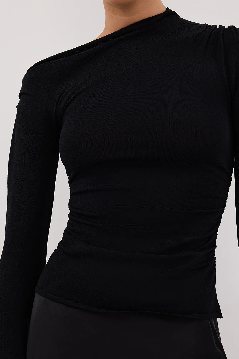ARIEL BLACK LONG SLEEVE KNIT TOP - Image 5