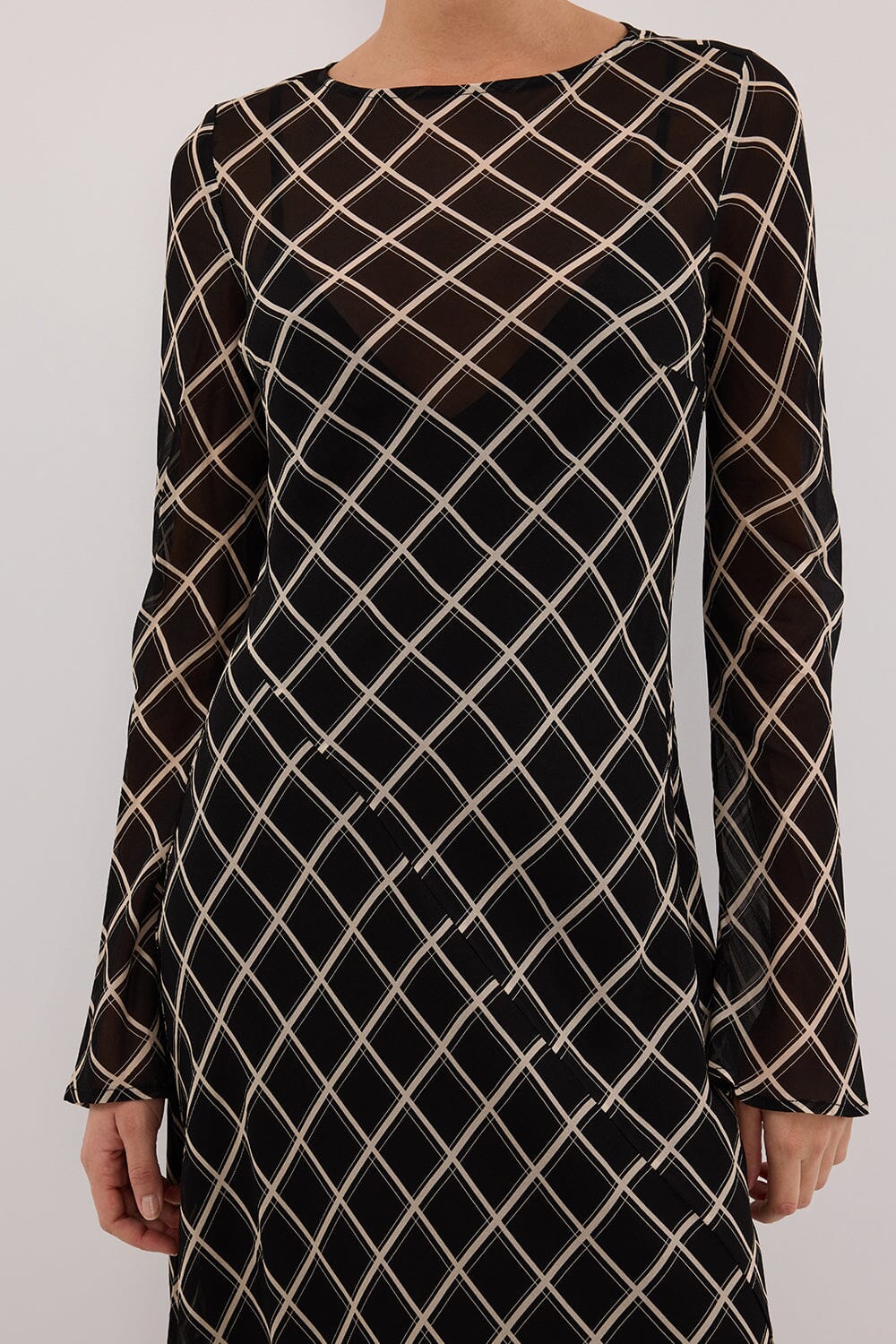 ARLINGTON BLACK LONG SLEEVE MIDI DRESS - Image 6
