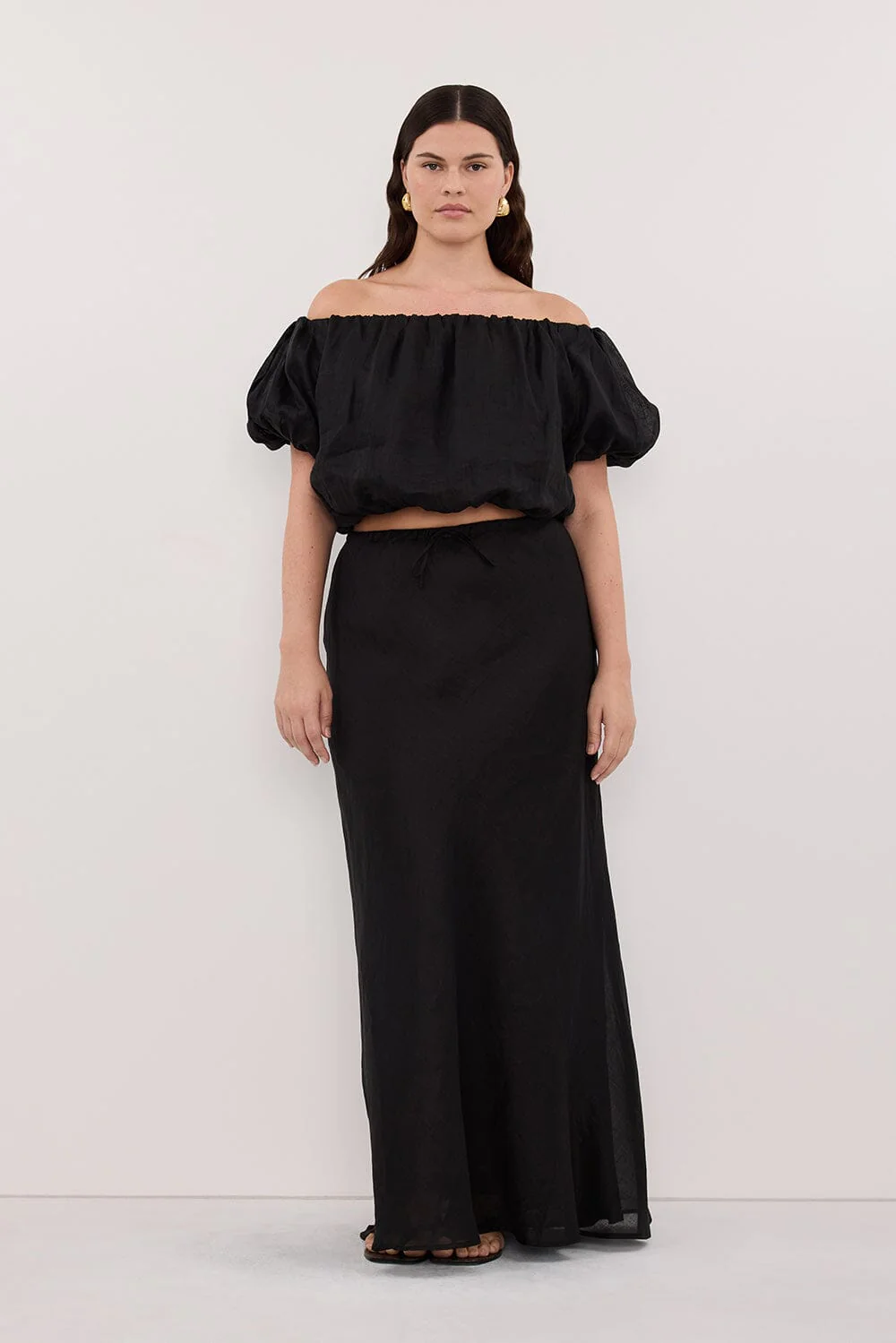 ARLO BLACK RAMIE OFF SHOULDER BUBBLE TOP - Image 6