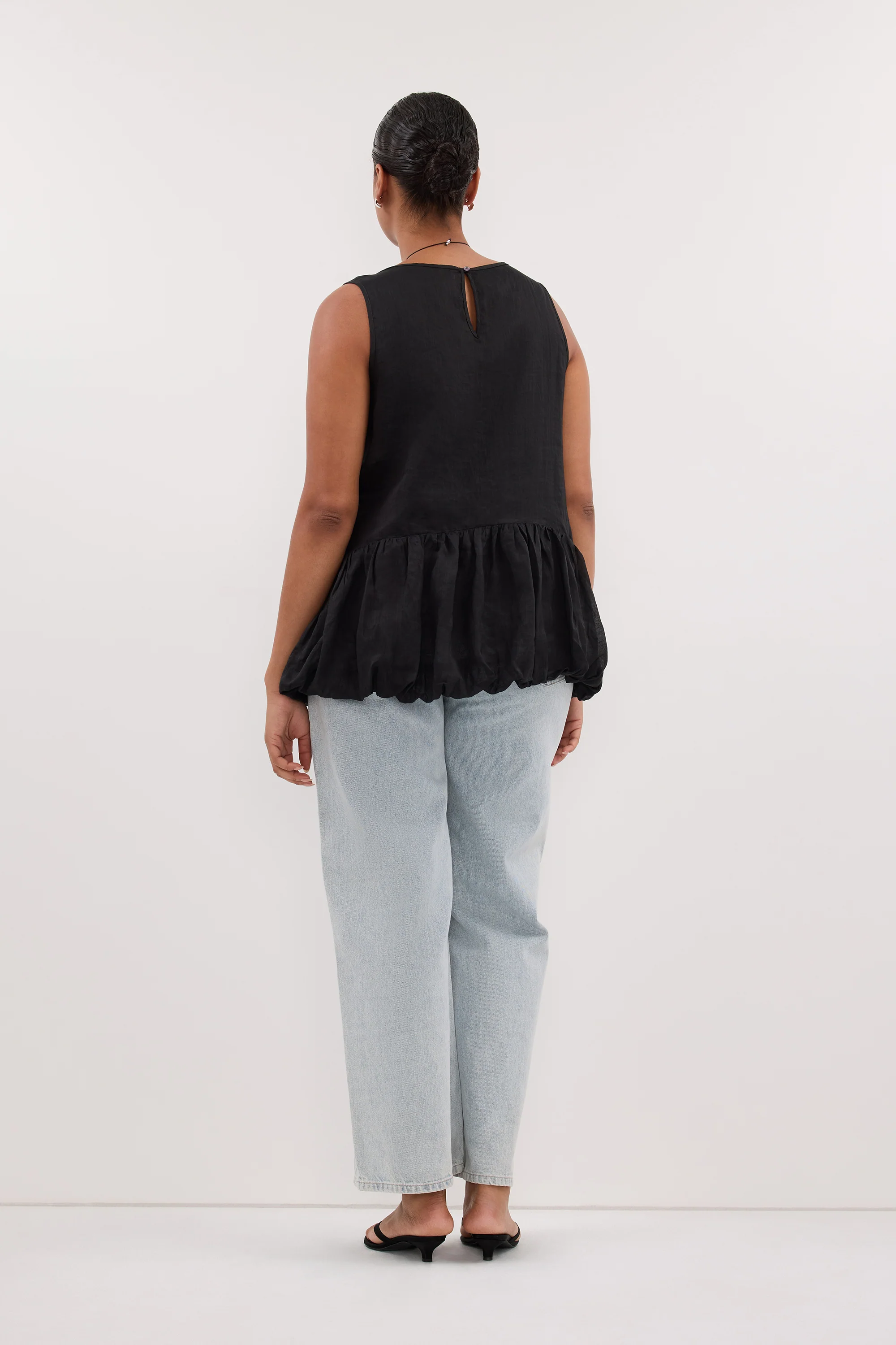 ARLO BLACK RAMIE DROP WAIST TOP - Image 7