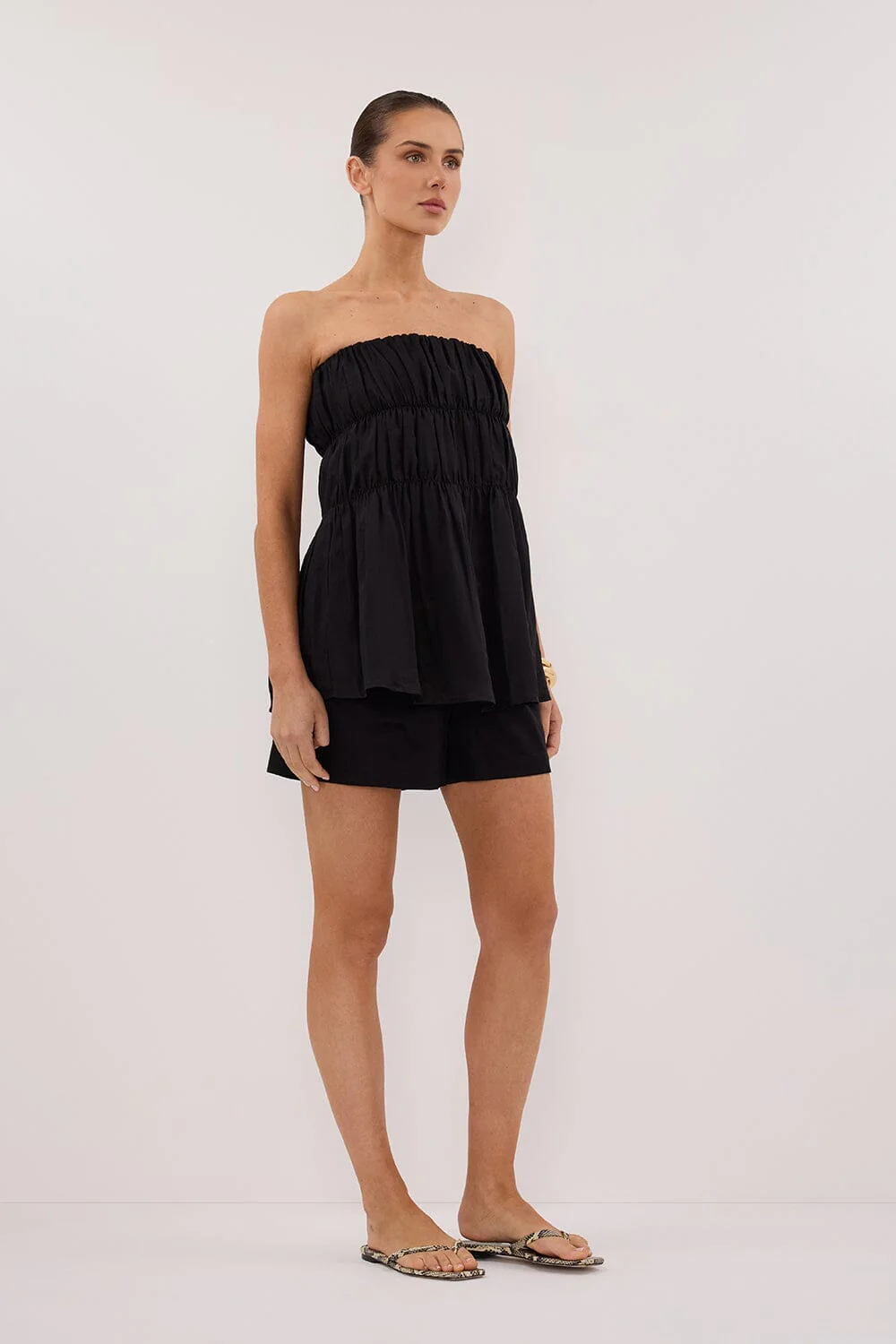 ARTIE BLACK RAMIE STRAPLESS TOP - Image 3