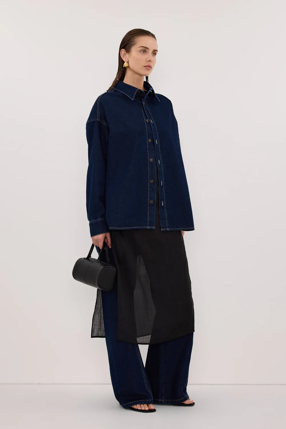 ASHTON INDIGO OVERSIZED DENIM SHIRT - Image 4