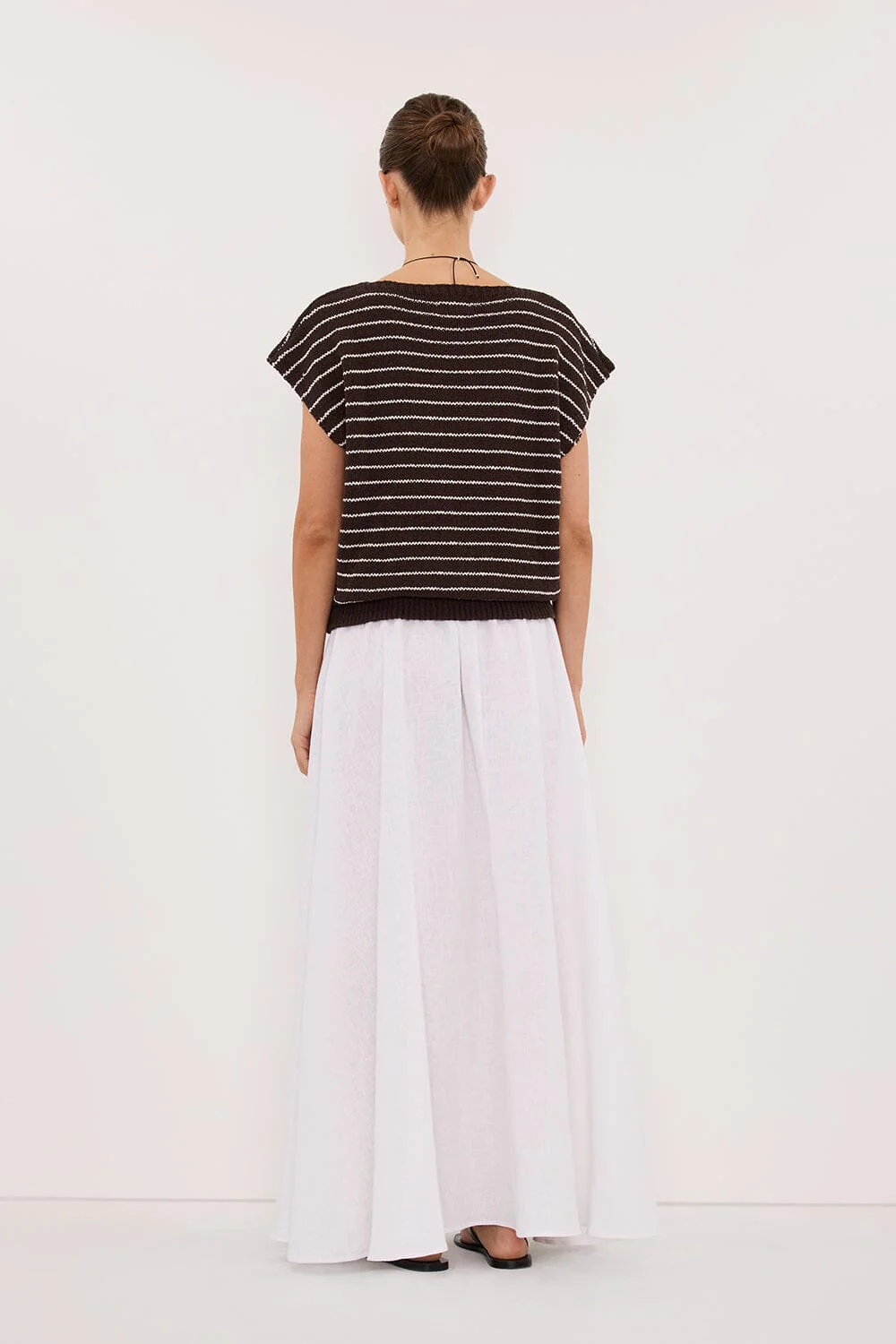 ASPEN CHOC STRIPE KNIT TOP - Image 3