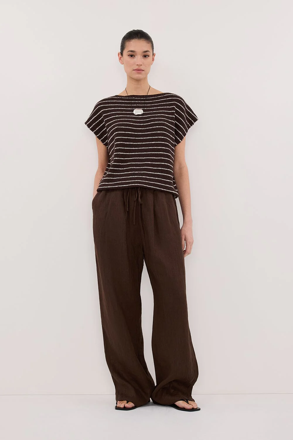 ASPEN CHOC STRIPE KNIT TOP - Image 6