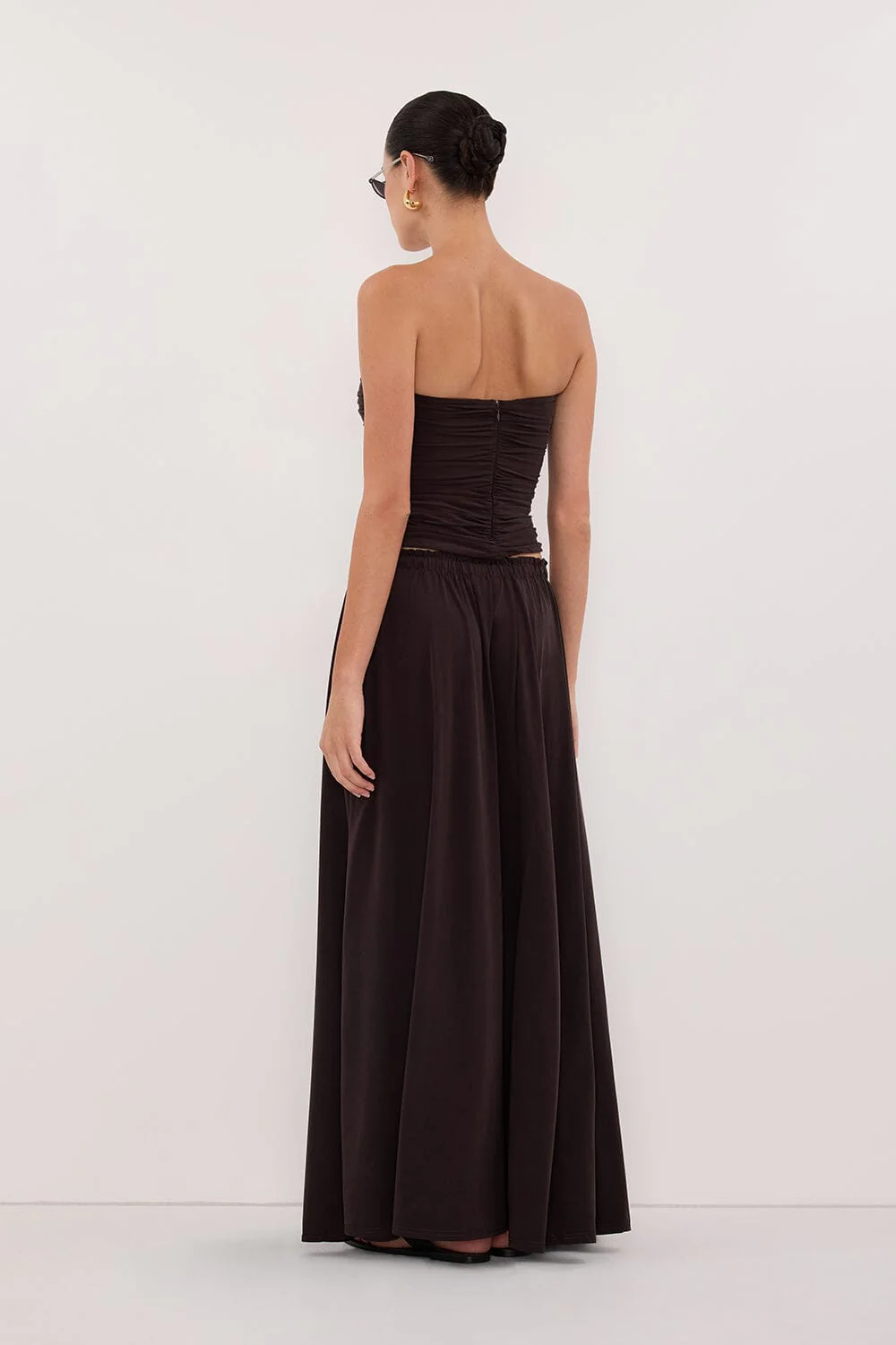 AVA BURNT CHOC MODAL BLEND MIDI SKIRT - Image 6