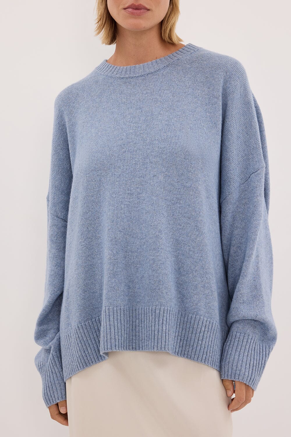 BELLA SKY BLUE CREW NECK KNIT JUMPER - Image 5