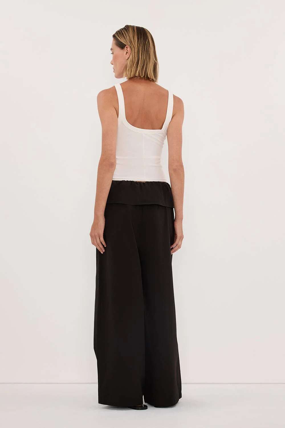 BENTLEE BLACK COTTON FISHERMAN PANT - Image 4