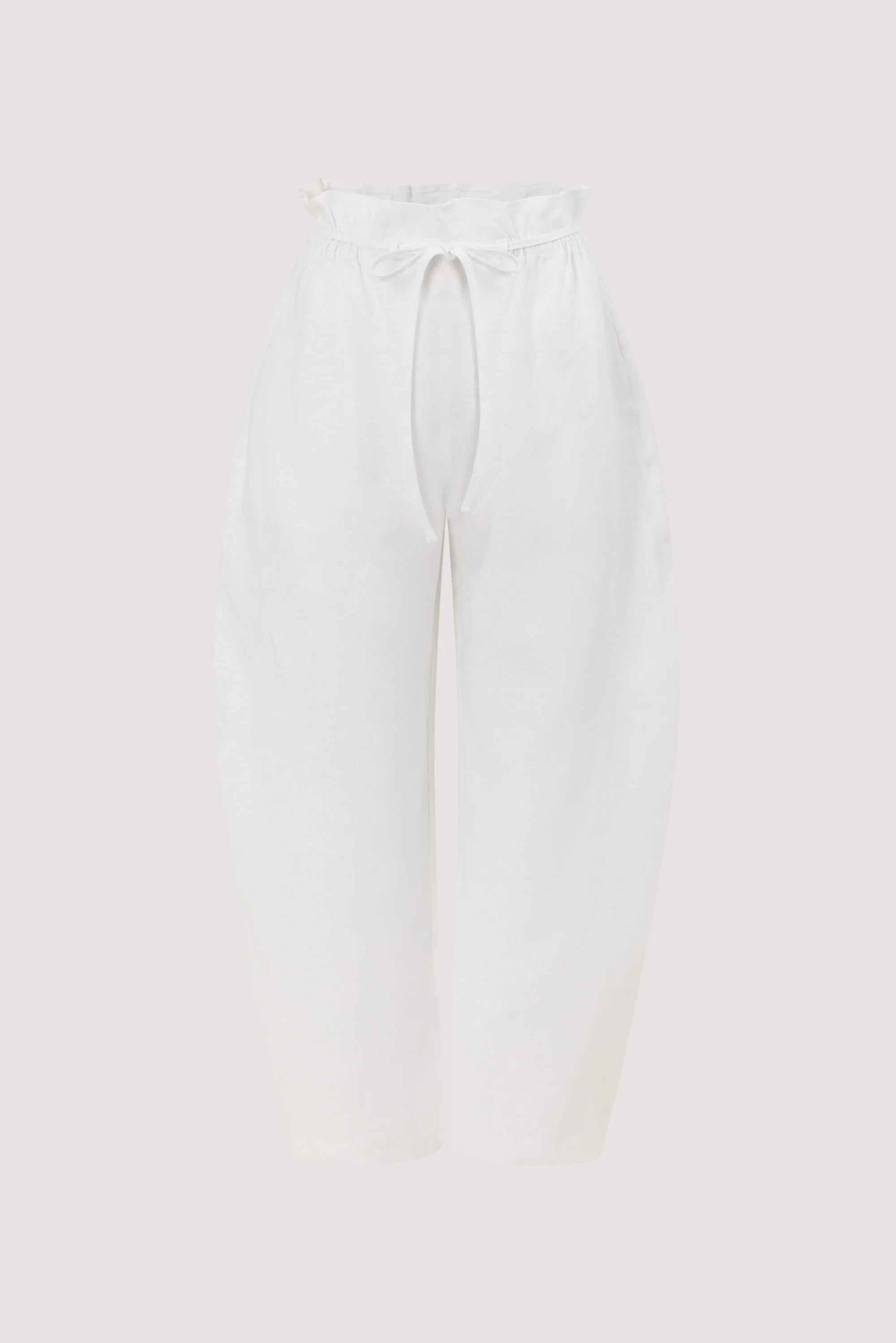 BLAISE WHITE LINEN PAPERBAG PANT - Image 6
