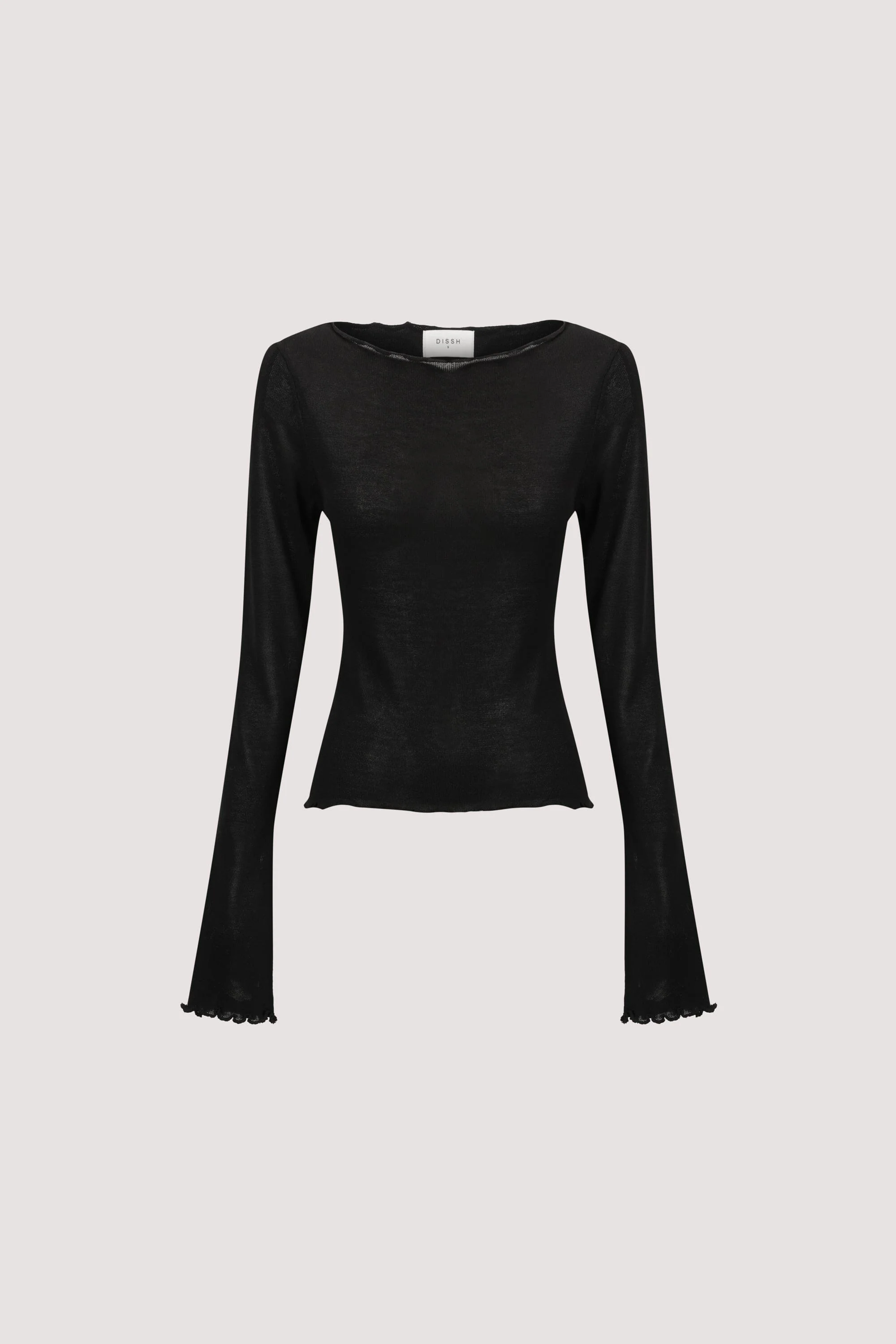 BLAKE BLACK LONG SLEEVE BOAT NECK KNIT TOP - Image 6