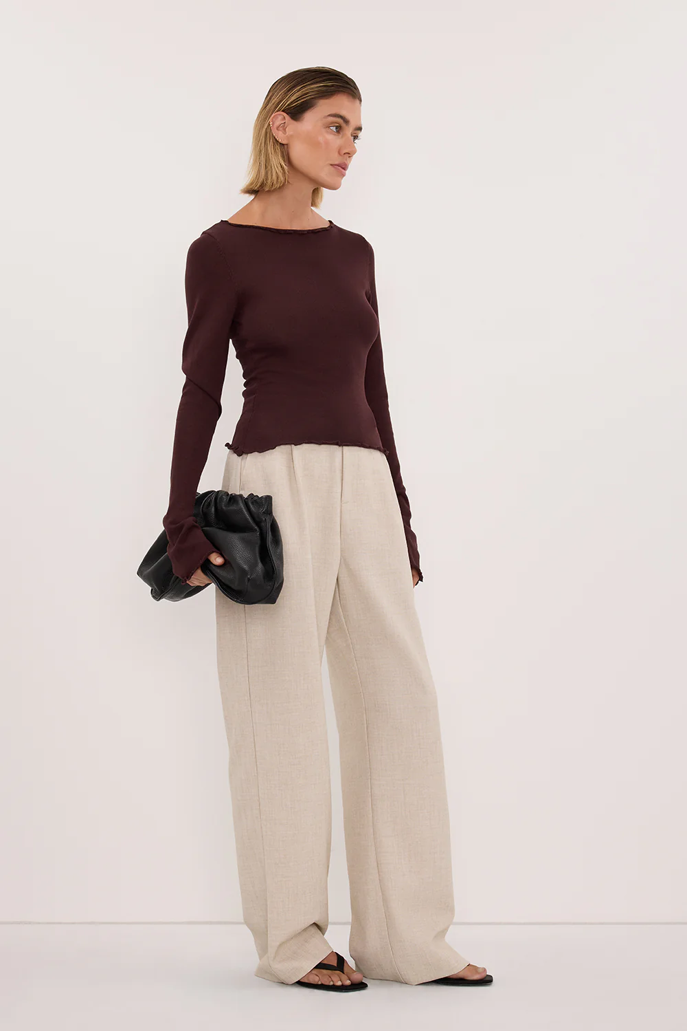BLAKE PLUM LONG SLEEVE BOAT NECK KNIT TOP - Image 3