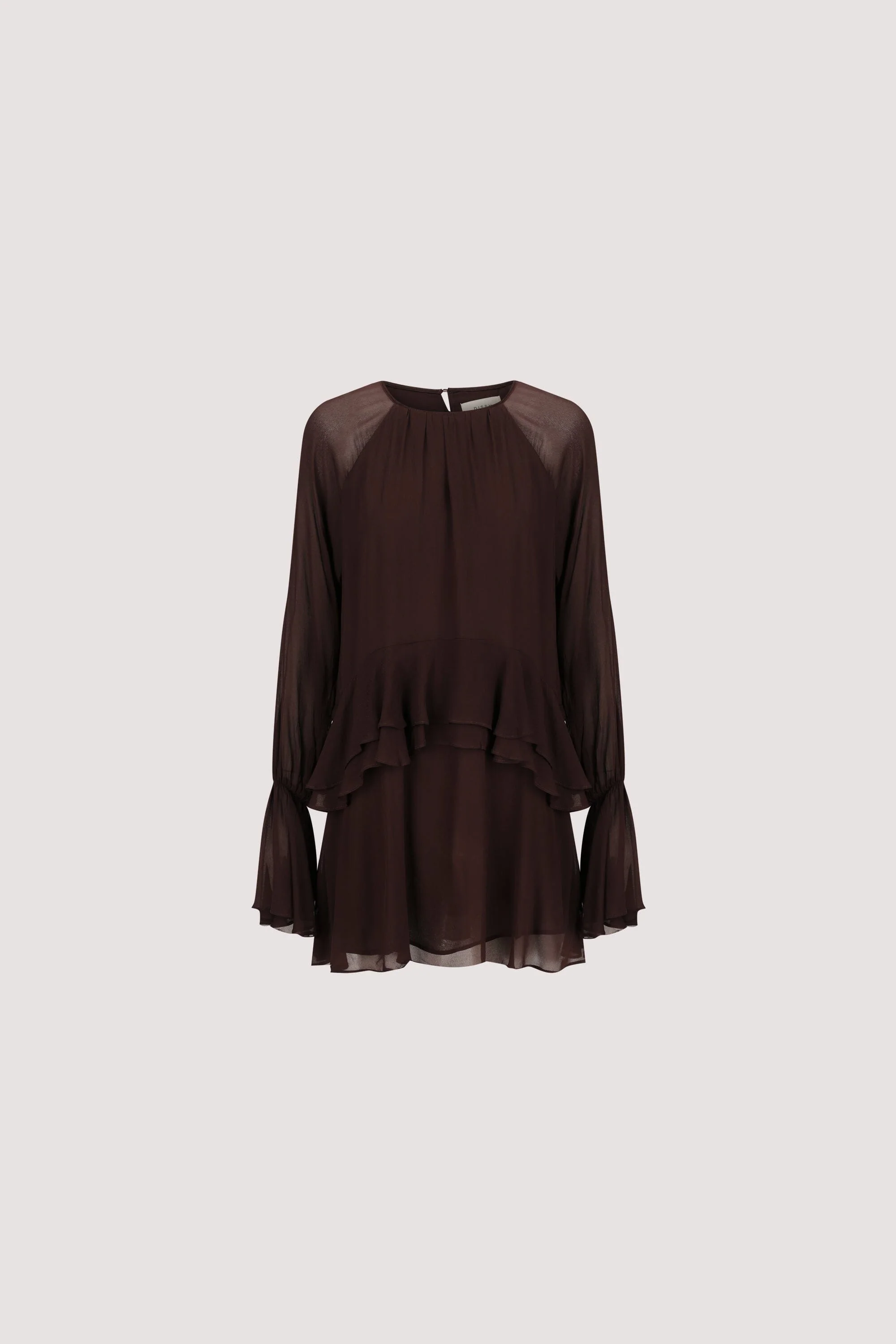 BODHI DARK CHOC LONG SLEEVE MINI DRESS - Image 6