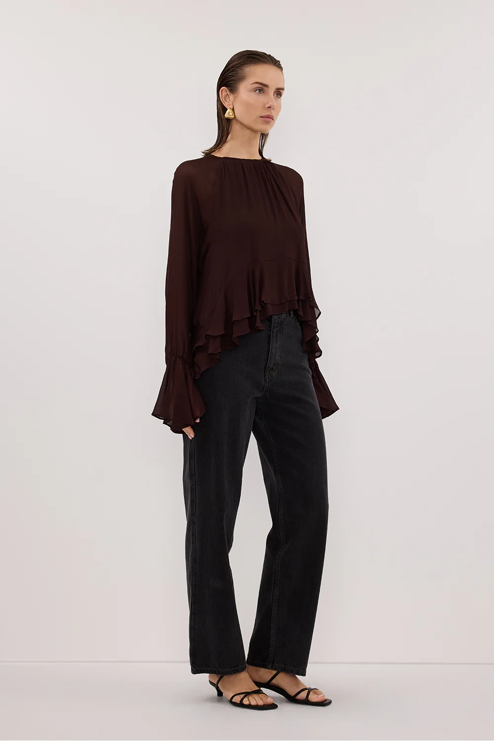 BODHI DARK CHOC LONG SLEEVE TOP - Image 3