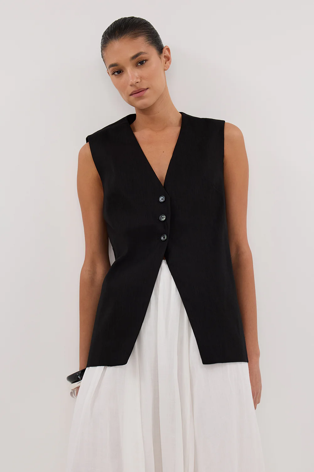BRAX BLACK LONGLINE VEST - Image 6