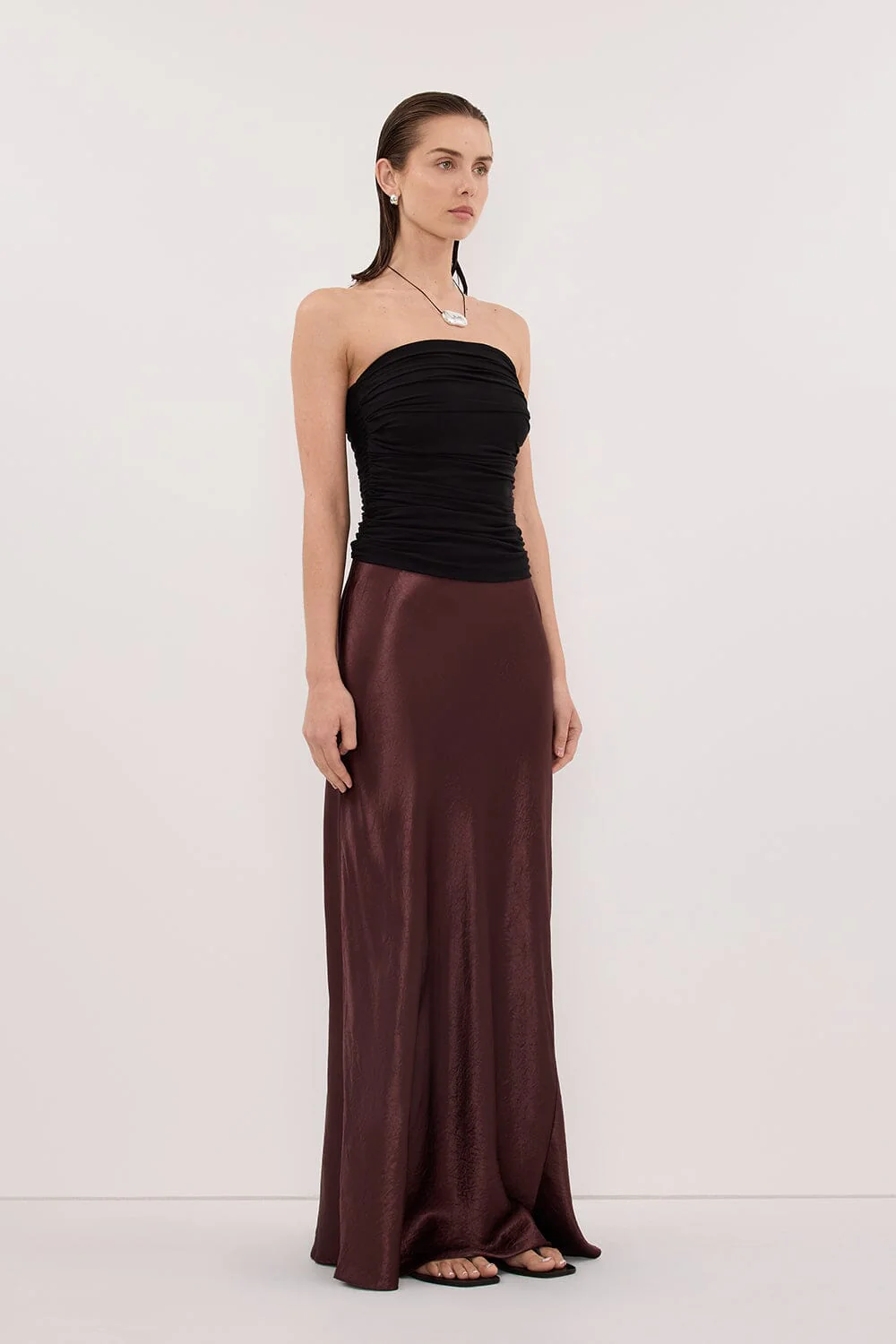 BREANNA WALNUT JACQUARD MAXI SKIRT - Image 3