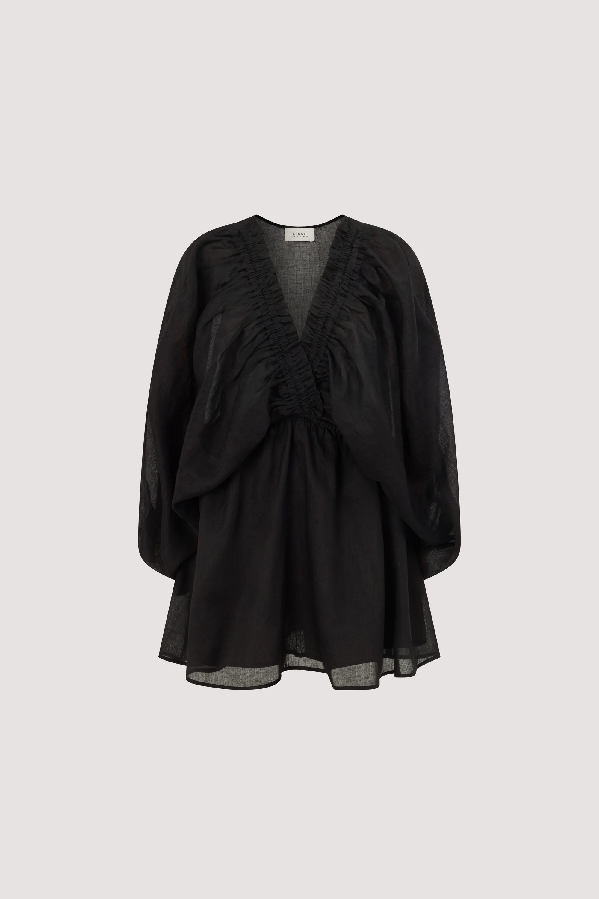 BRIELLE BLACK RAMIE MINI DRESS - Image 7