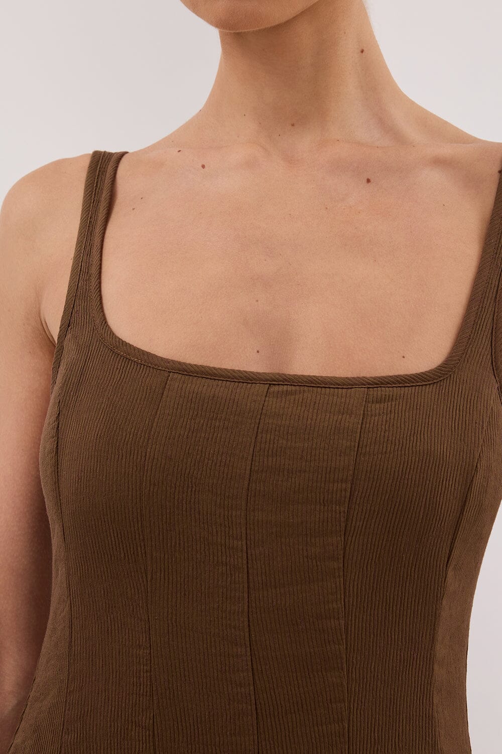CANNE CHOCOLATE MIDI DRESS - Image 5