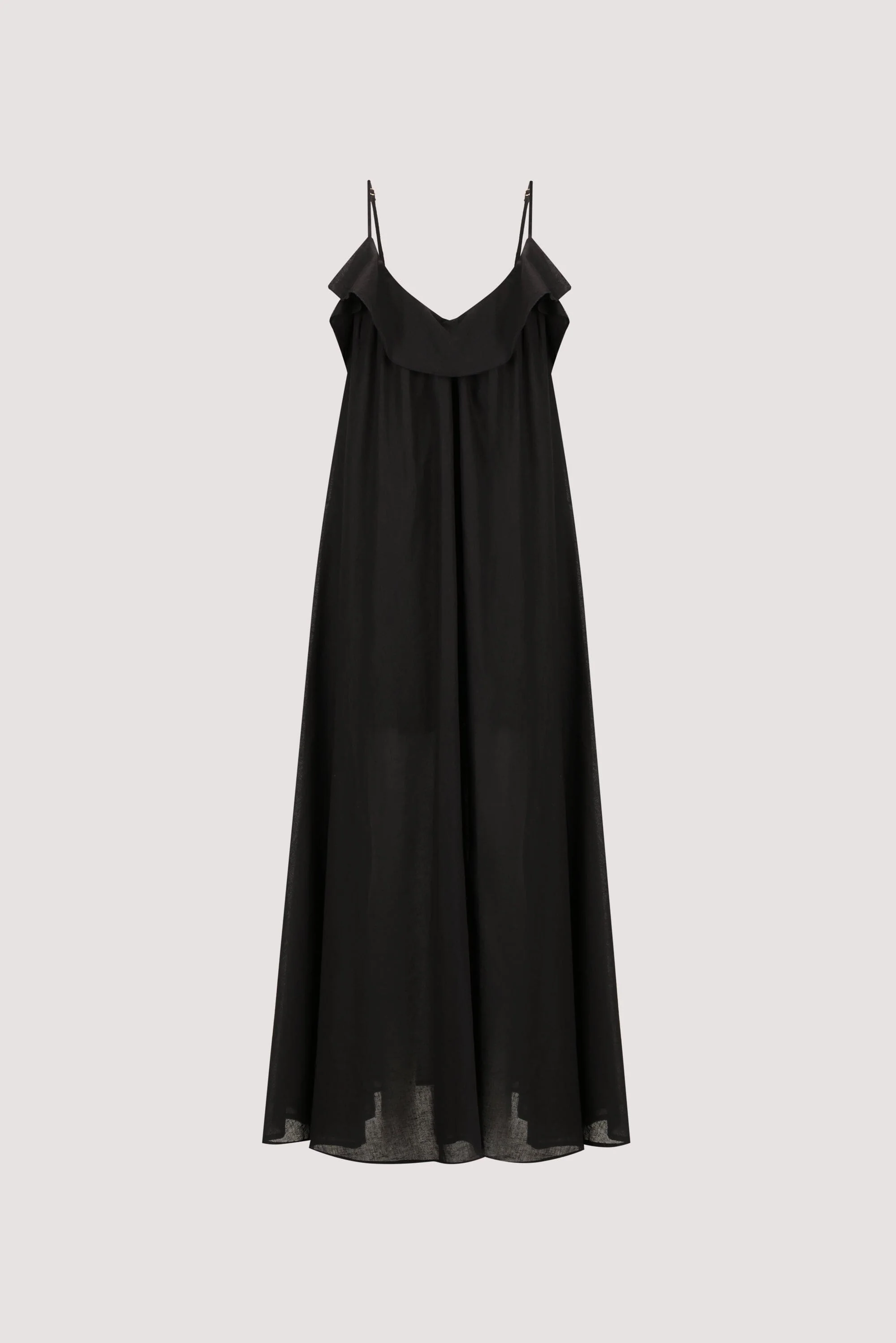 CAPRI BLACK LINEN BLEND MAXI DRESS - Image 6