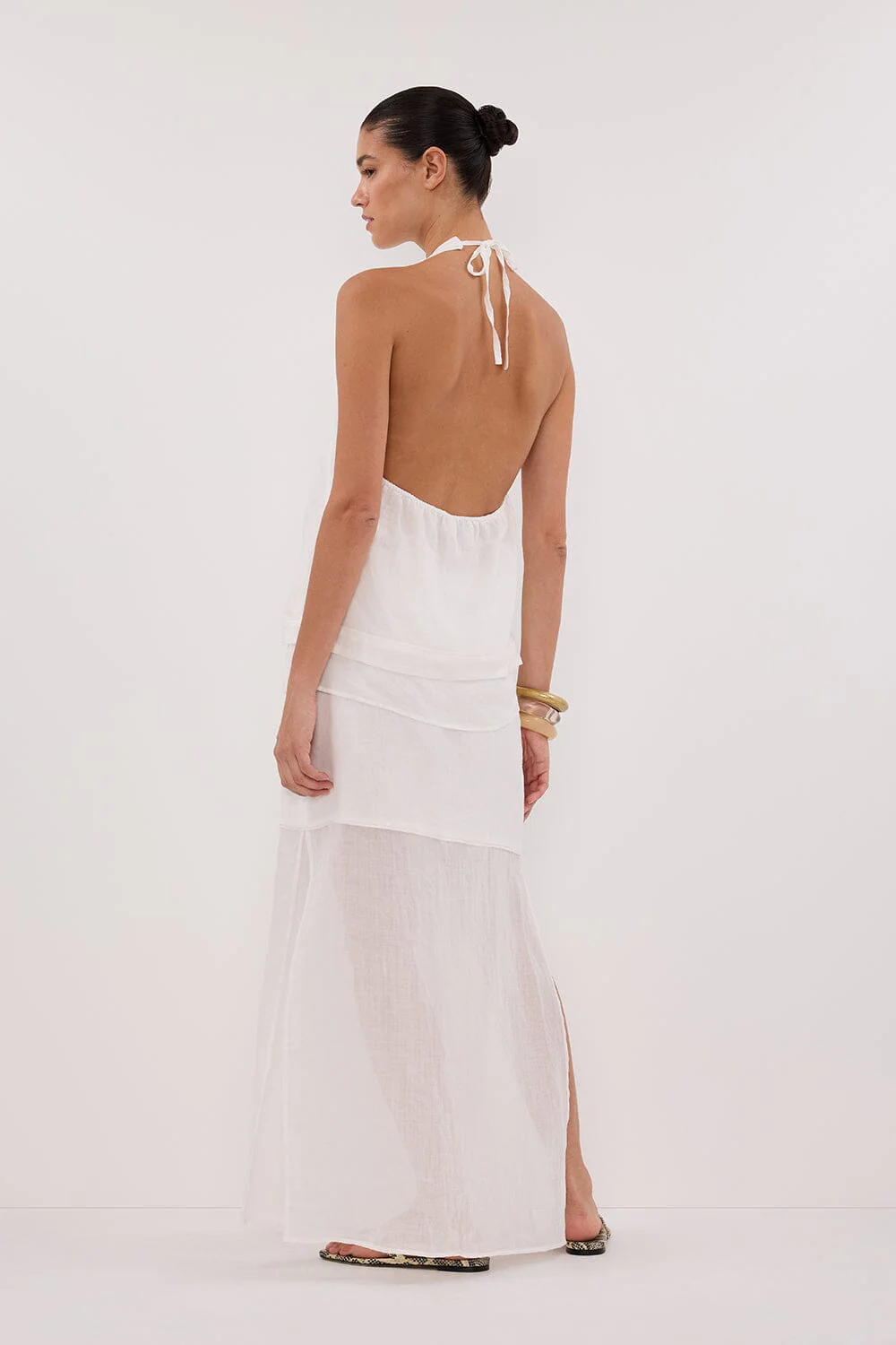 CARMEL WHITE RAMIE HALTER TOP - Image 4