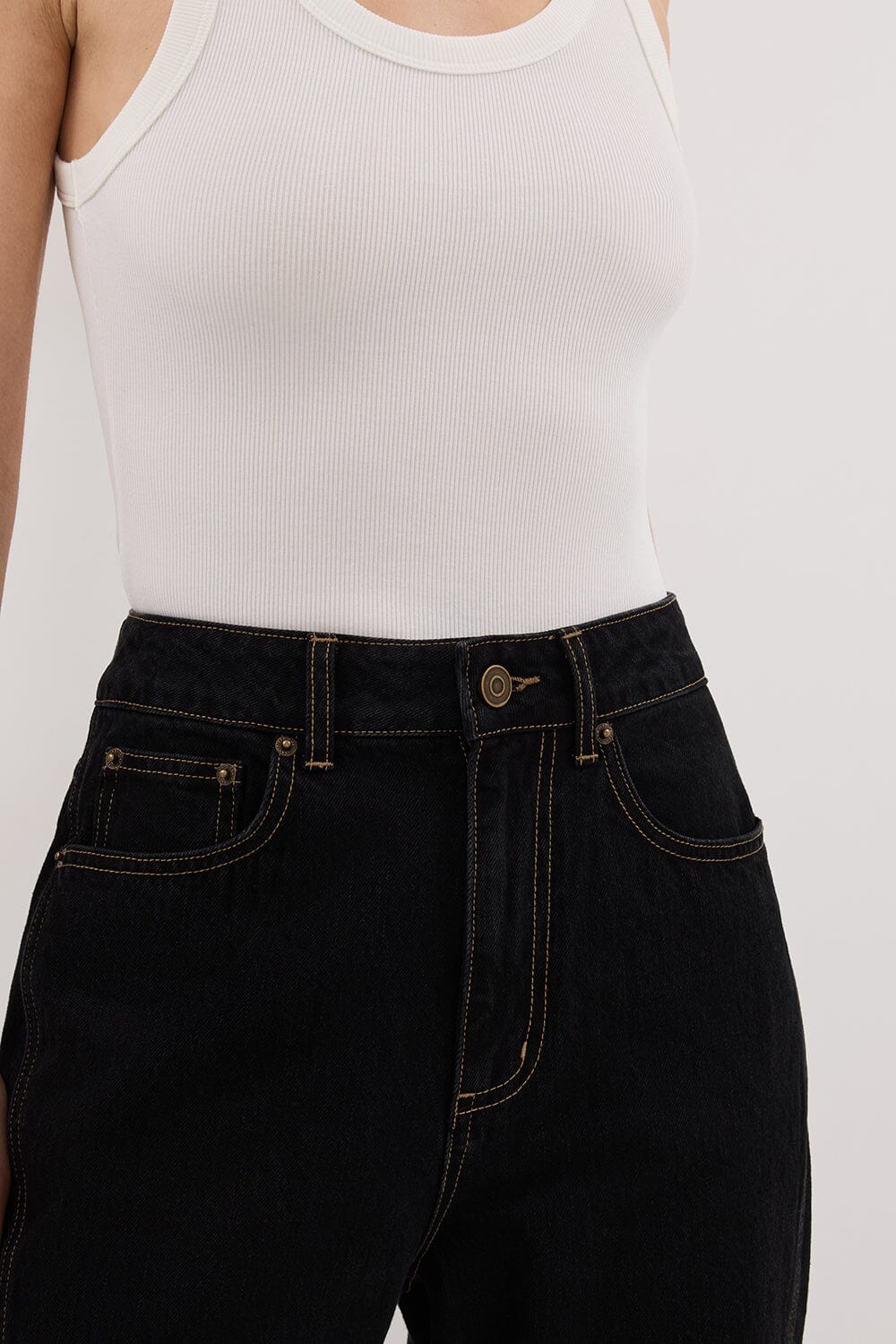 CARSON JET BLACK WIDE LEG JEAN - Image 5