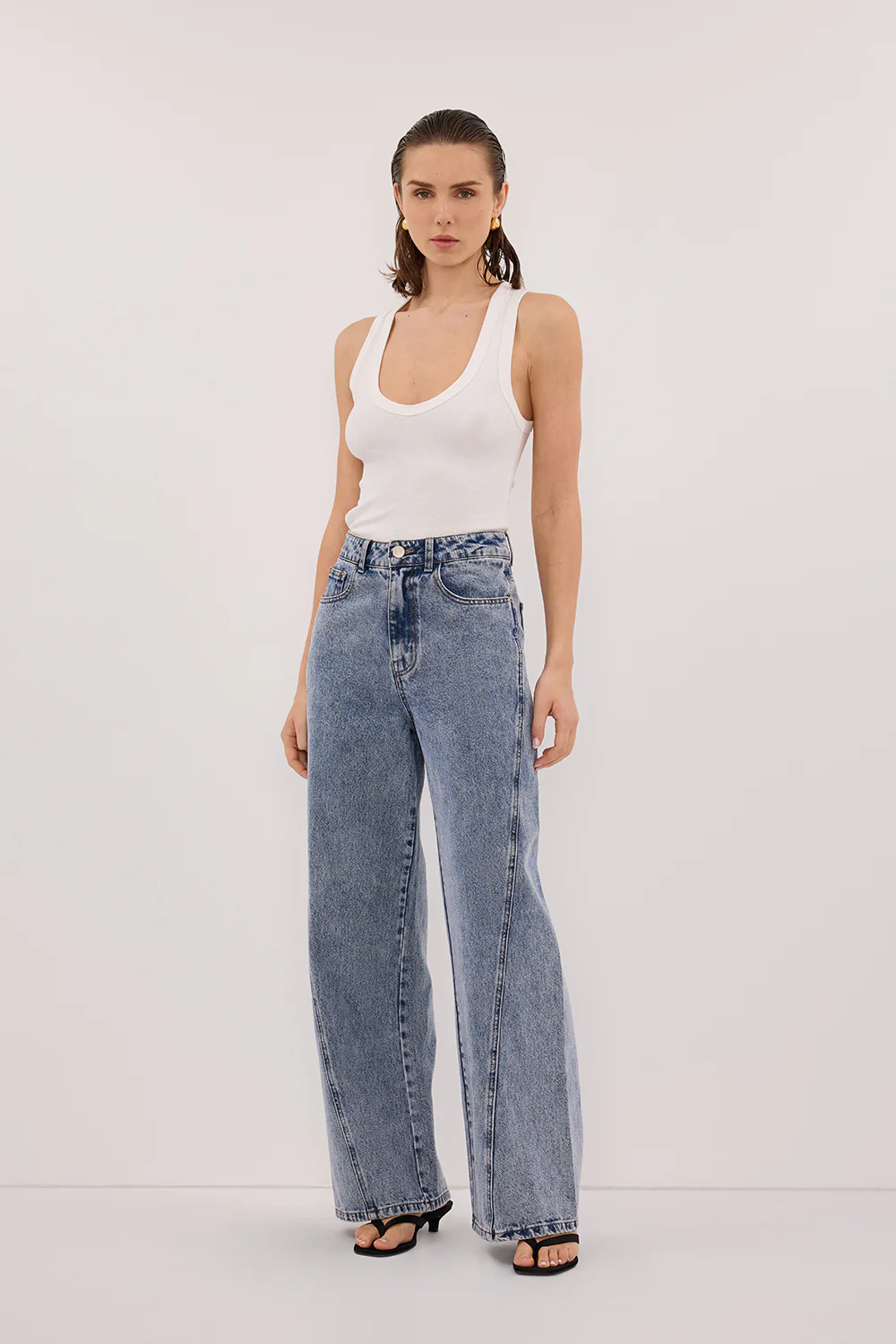 CARSON MID BLUE WIDE LEG JEAN - Image 5