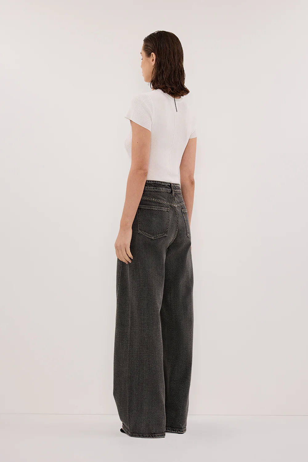 CARSON WASHED BLACK TALL WIDE LEG JEAN - Image 4