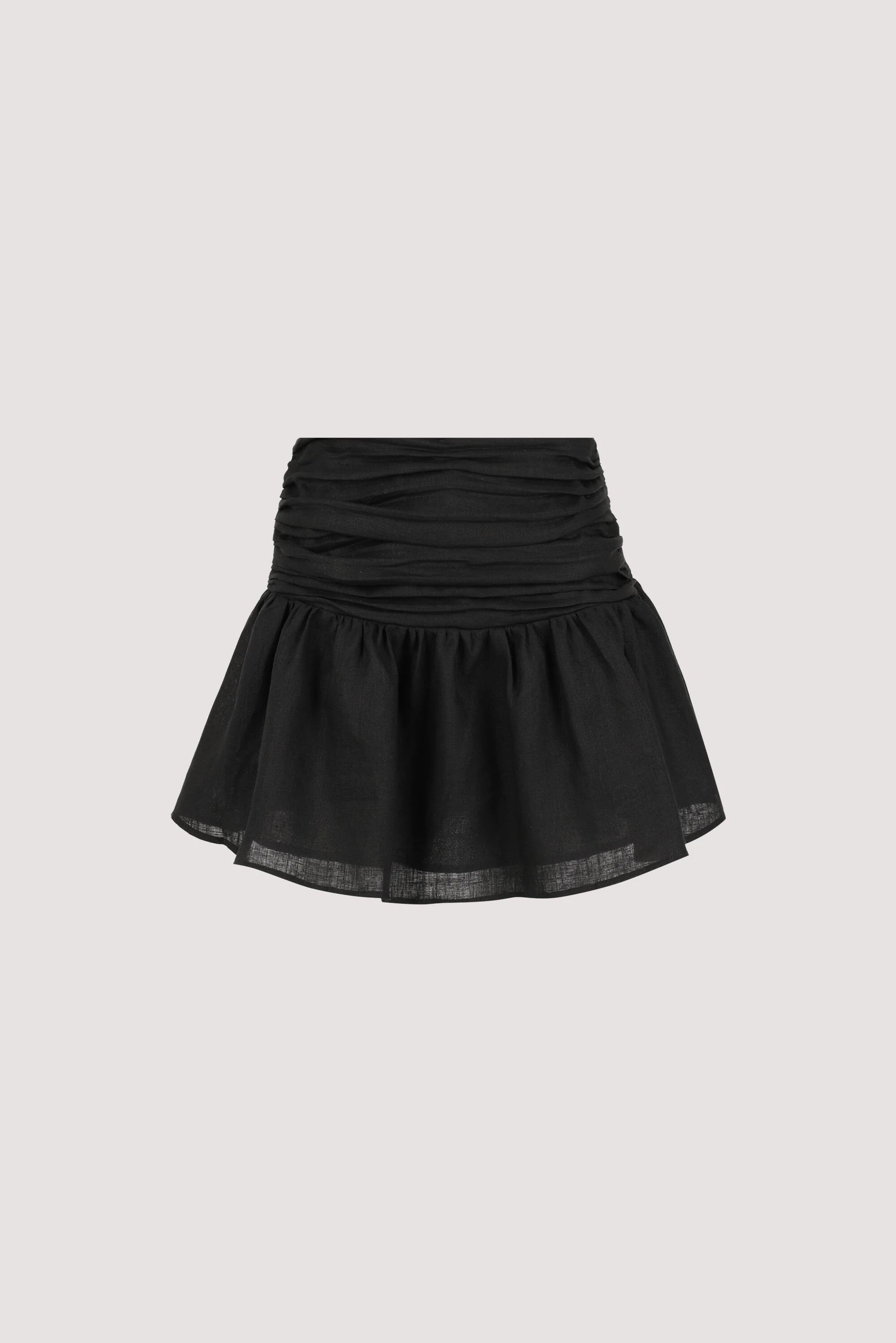 CATANIA BLACK LINEN MINI SKIRT - Image 6