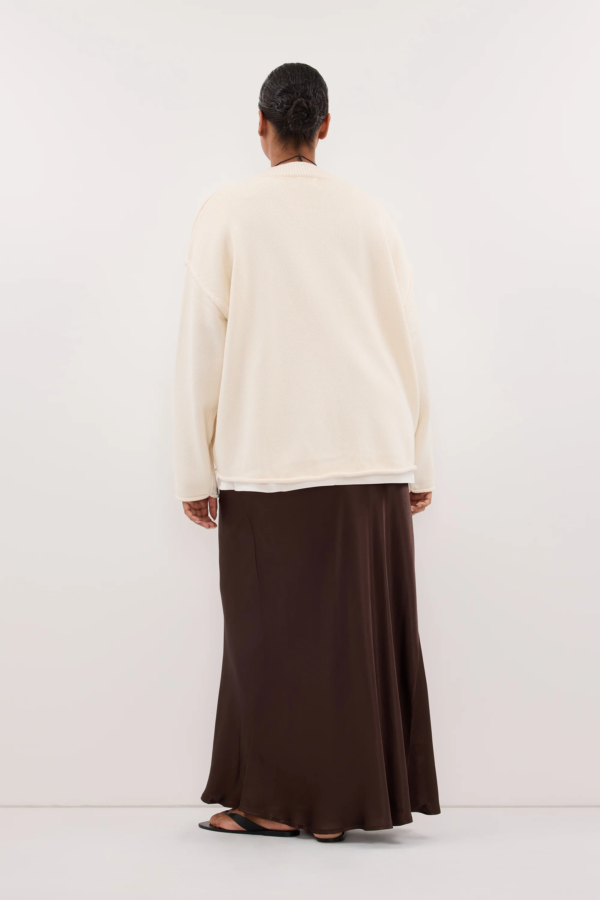 CHARLI BITTER CHOC SATIN MAXI SKIRT - Image 7