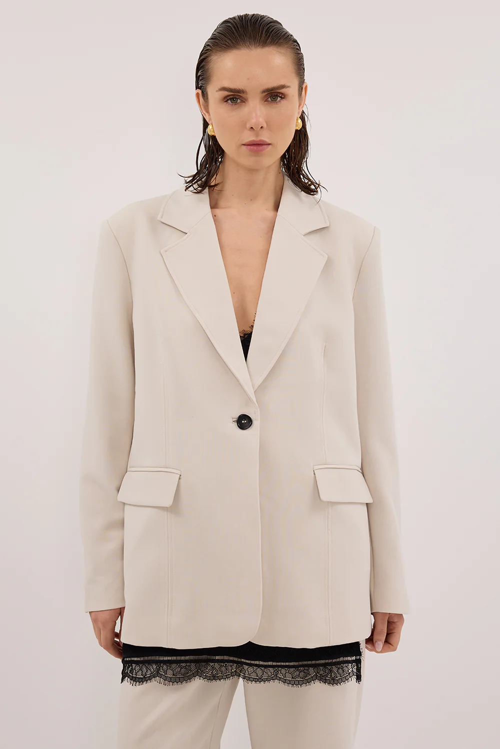 CHELSEA BONE OVERSIZED BLAZER - Image 2