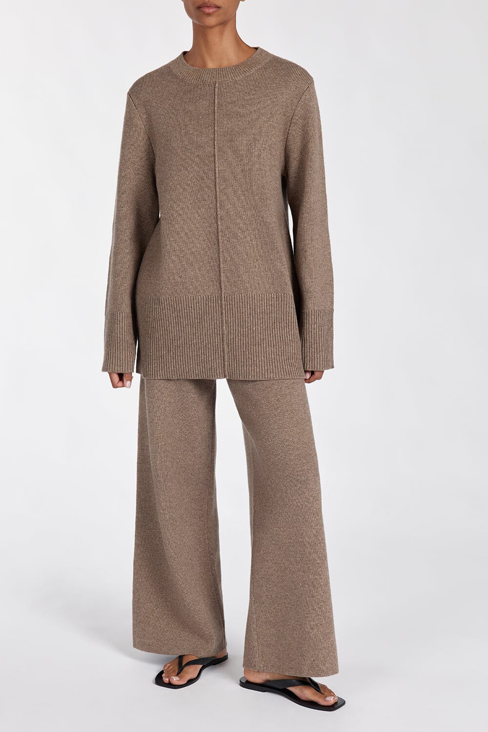 CLEMENCE CHOC MARLE KNIT PANT - Image 2