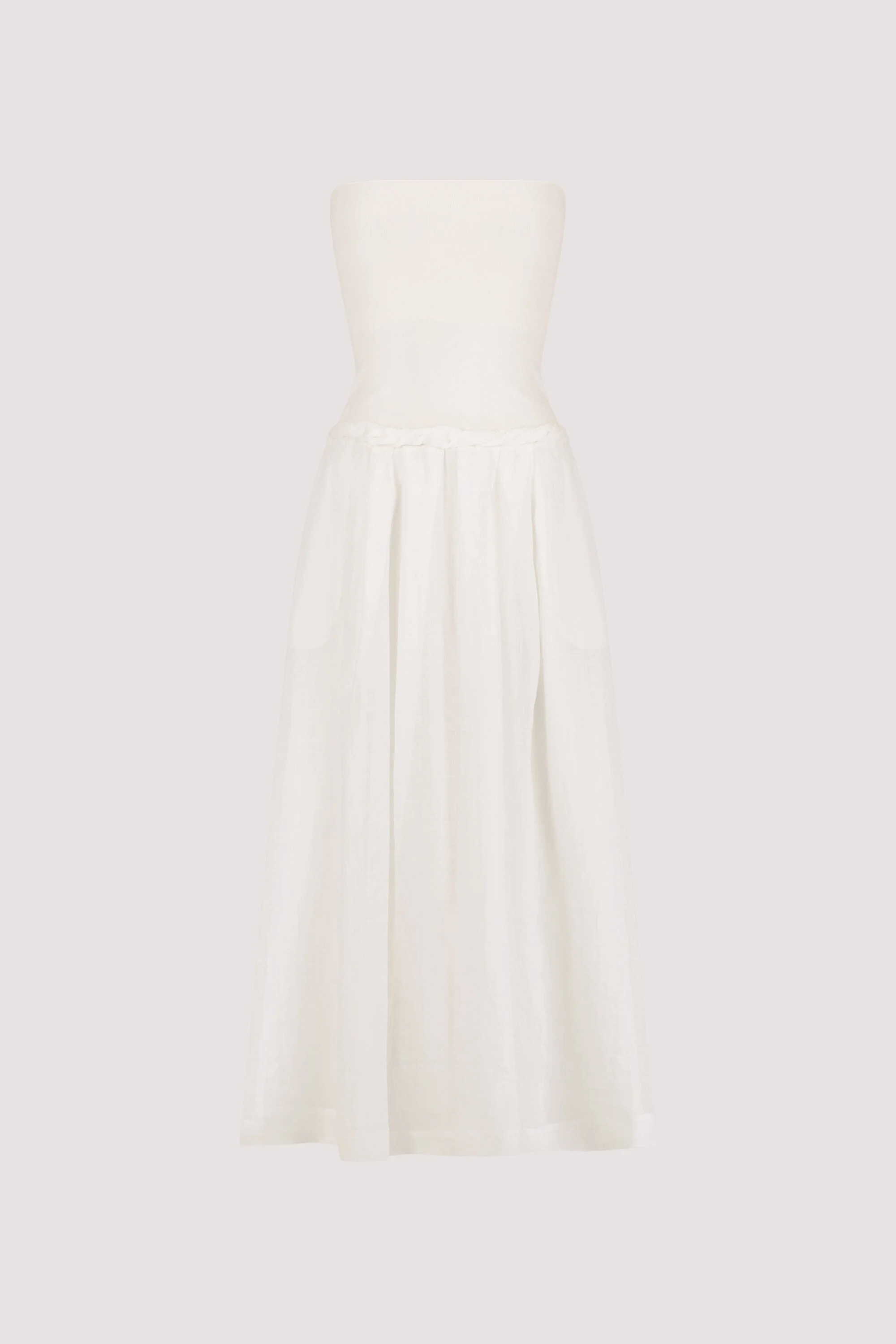 COCO WHITE STRAPLESS HYRBID MIDI DRESS - Image 6