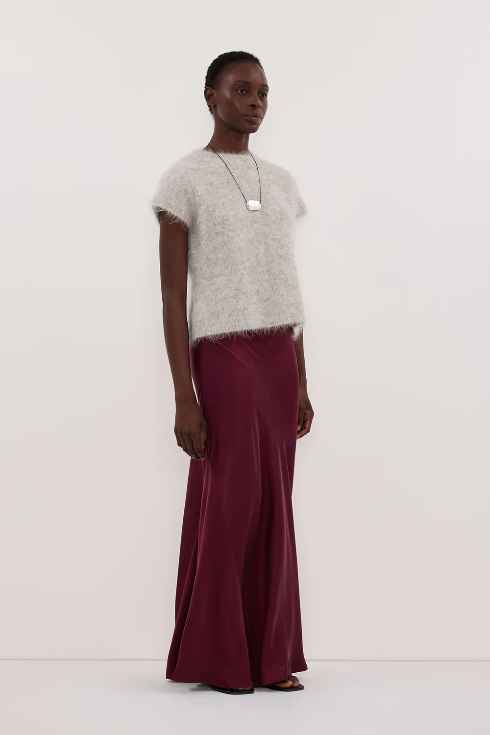 COLETTE MERLOT SILK MAXI SKIRT - Image 5