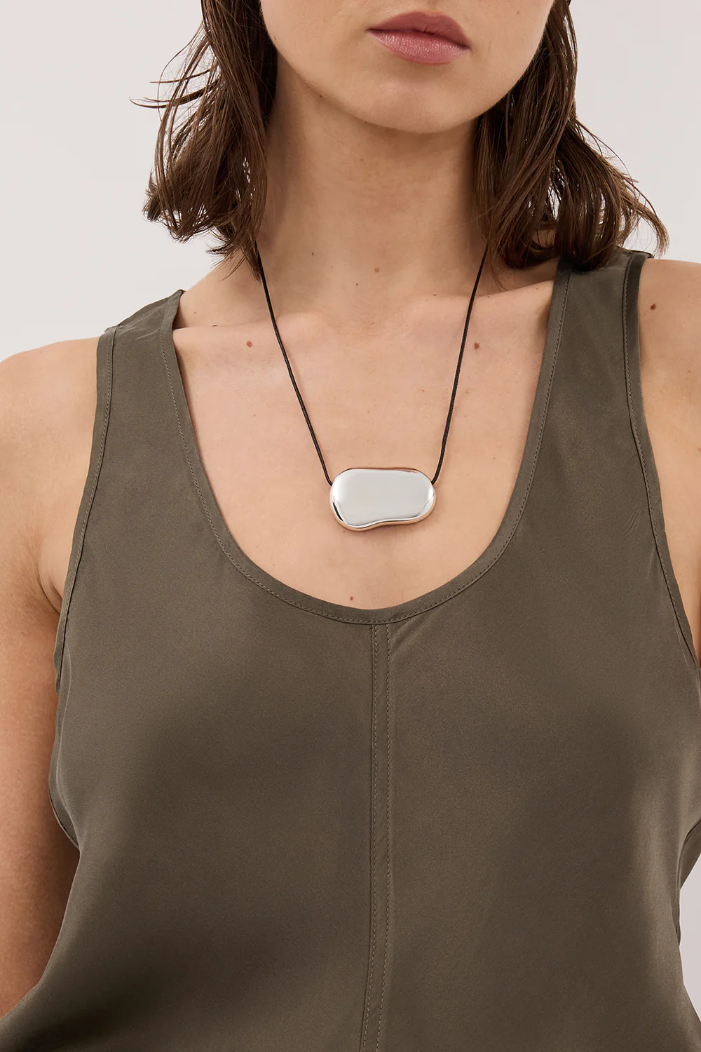 COLETTE OLIVE SILK CAMI TOP - Image 6