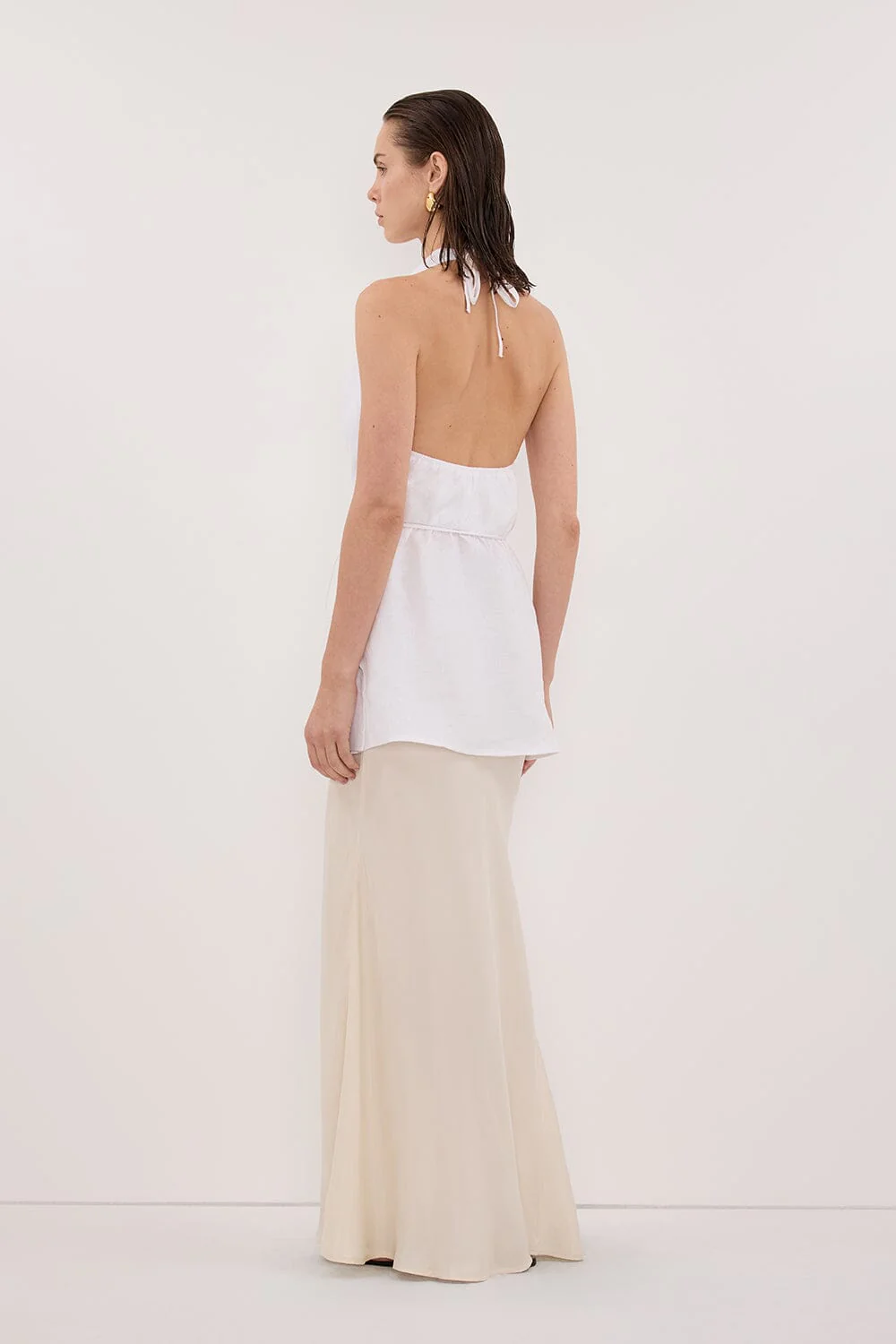 CONNIE SANDSTONE CUPRO MAXI SKIRT - Image 4