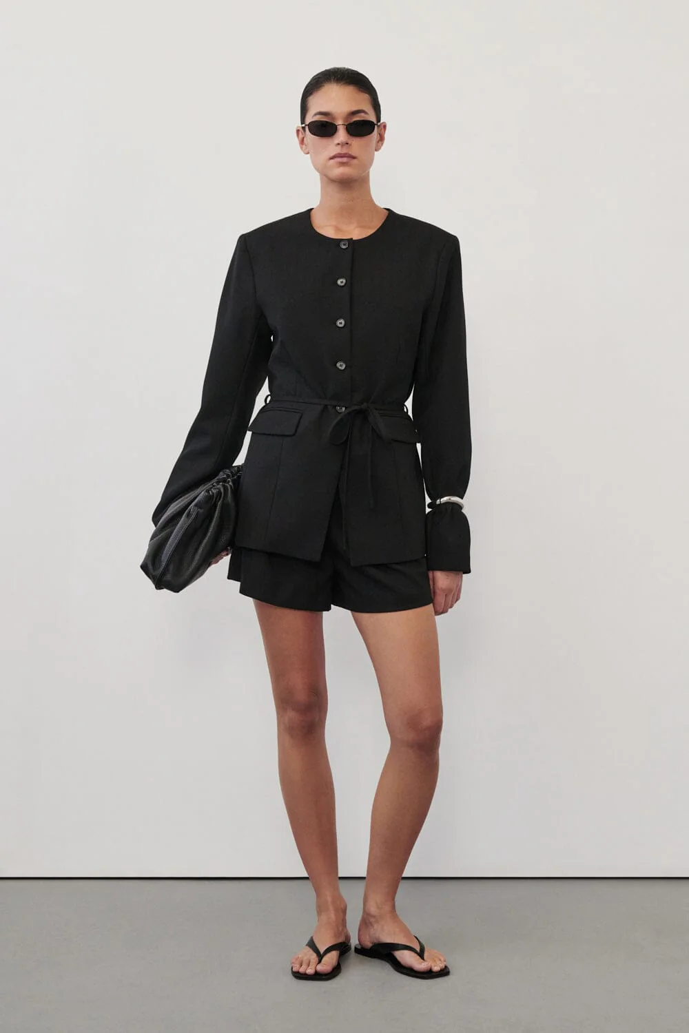 CYRUS BLACK COLLARLESS BLAZER - Image 2